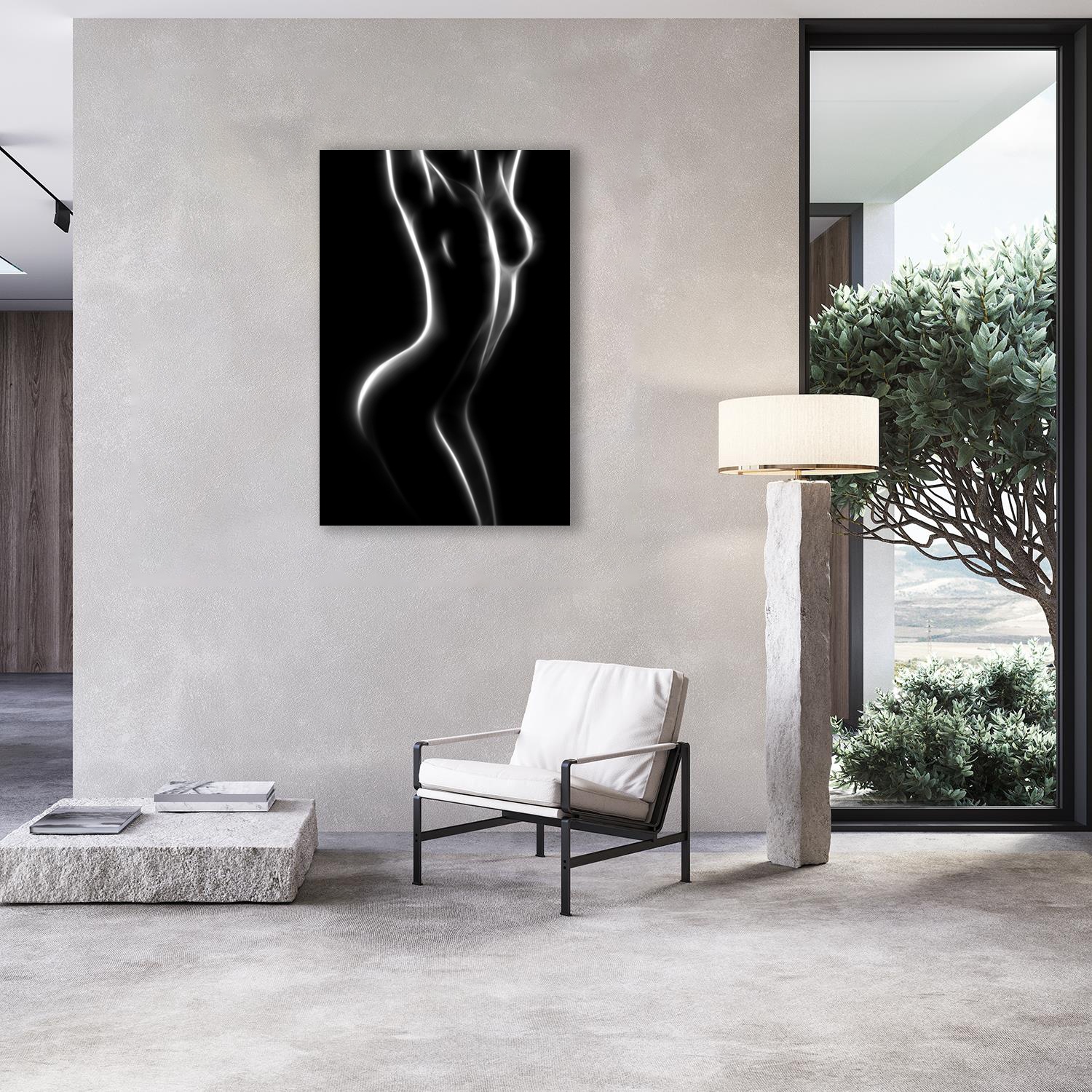 Alu-Dibond-Druck QUEENCE "Sexy Silhouette einer Frau", farbe bild(er): grau, B:40cm H:60cm, Alu Dibond, Bilder, Sinnliche Wandbilder in Galeriequalität inkl. Aufhängesystem