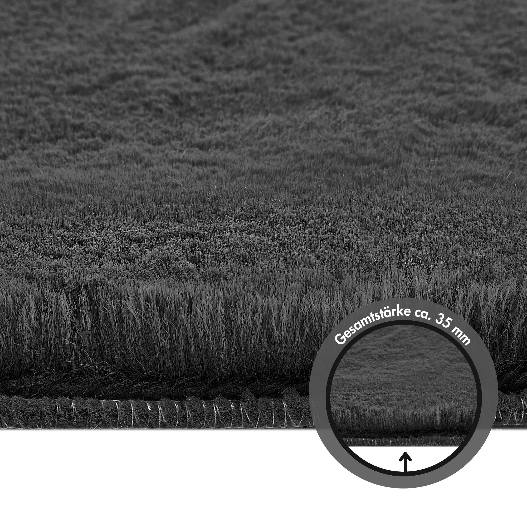 LUXOR living Fellteppich »Novara«, rechteckig, 30 mm Höhe, Kunstfell, Kaninchenfell-Haptik, besonders weicher Hochflor