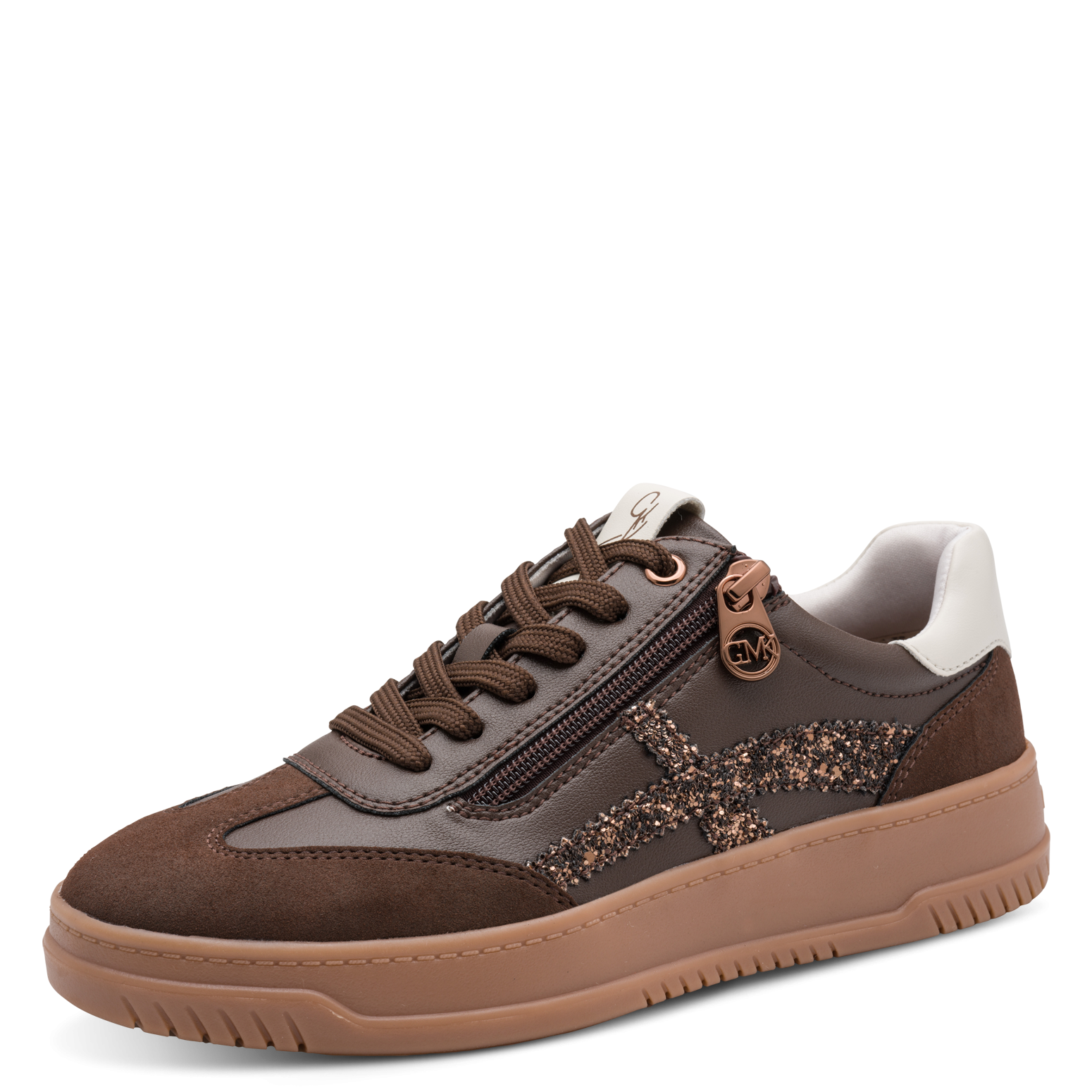 MARCO TOZZI by GMK Plateausneaker Freizeitschuh, Halbschuh, Schnürer mit Glitzerdetails