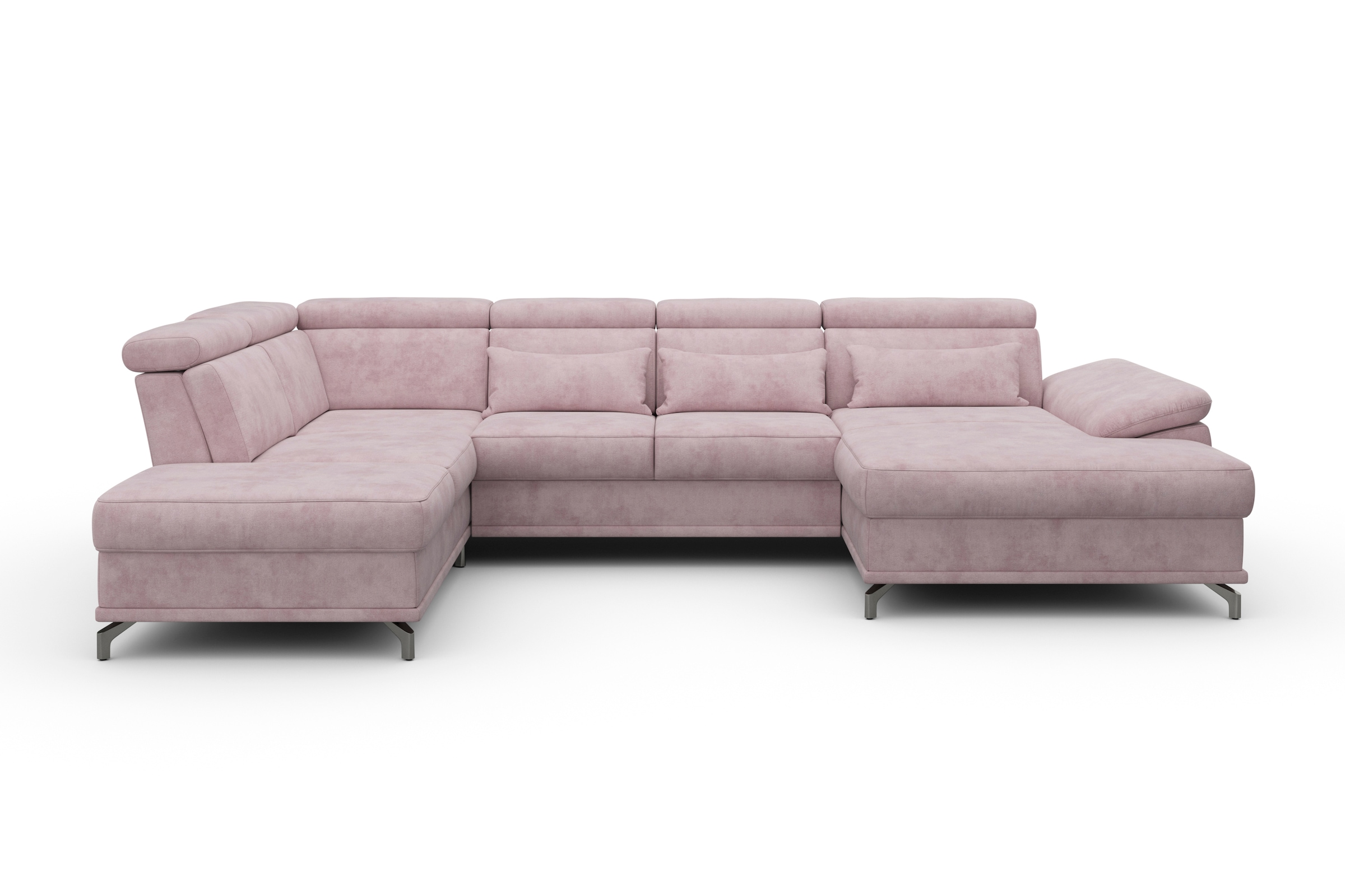 sit&more Wohnlandschaft »Cabrio U-Form, mit Sitztiefenverstellung, Arm- und Kopfteilverstellung«, 3 Nierenkissen, Federkern, optional Bettfunktion und Stauraum