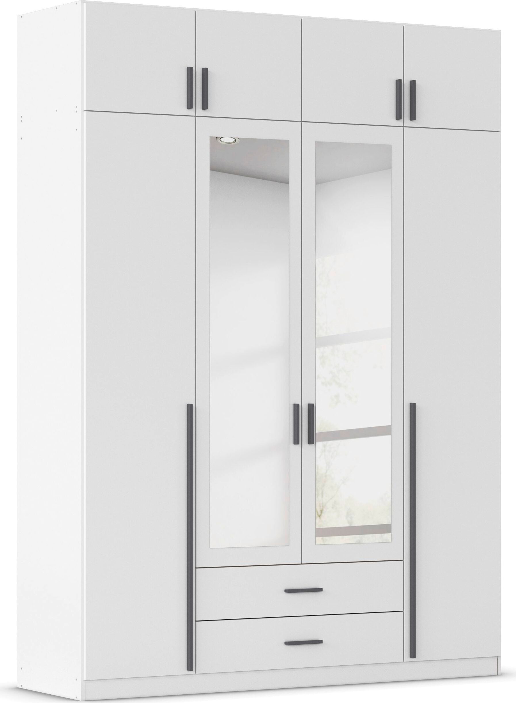 rauch Kleiderschrank "Schrank Garderobe Wäscheschrank GAMMA in 4 Breiten 91-226 cm" 3 verschiedene Ausstattungen BASIC/CLASSIC/PREMIUM (inkl. SOFT-CLOSE), mit Schubladen und Schrankaufsatz sowie Spiegel MADE IN GERMANY