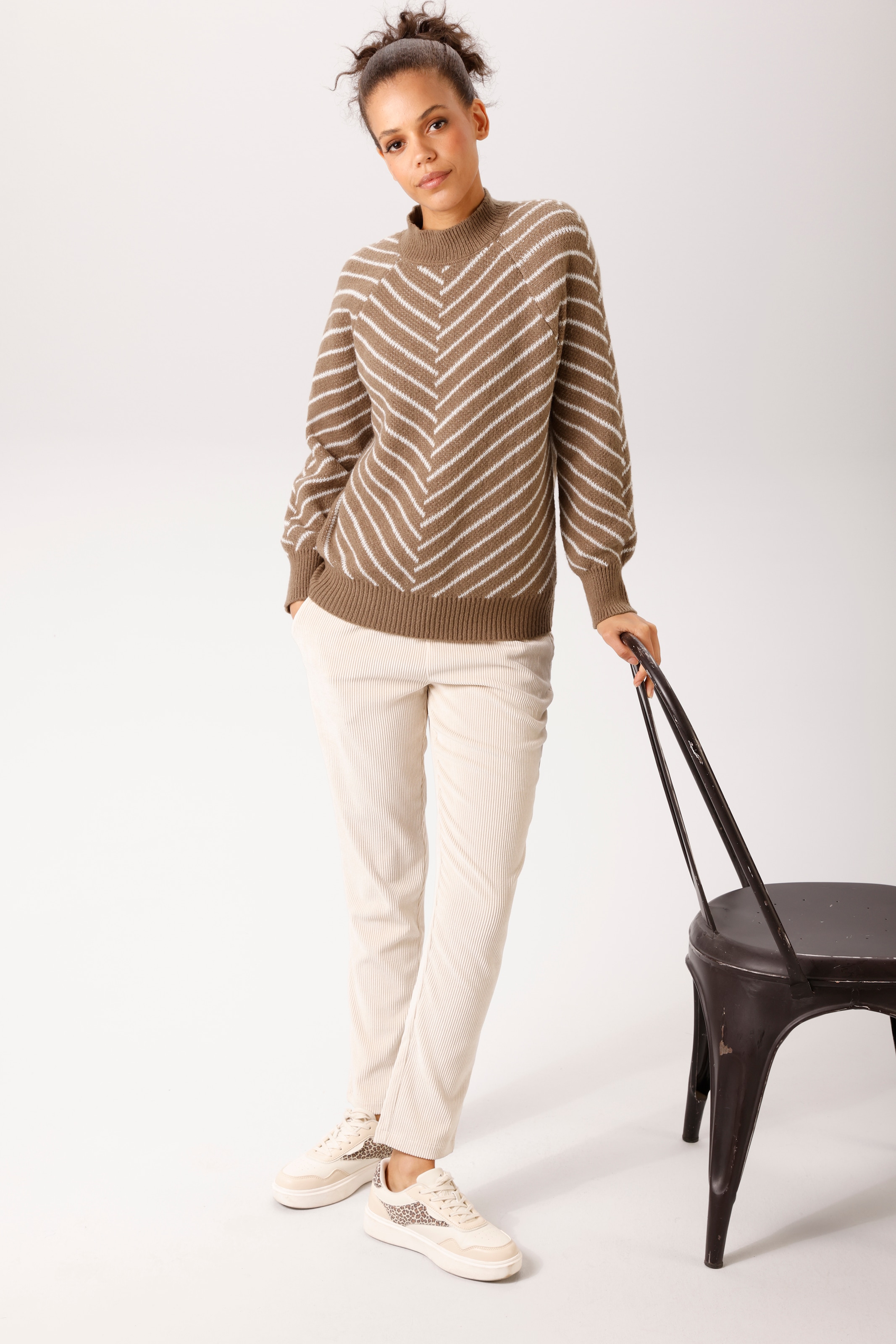 Aniston CASUAL Strickpullover im extravaganten Streifen-Dessin - NEUE KOLLEKTION