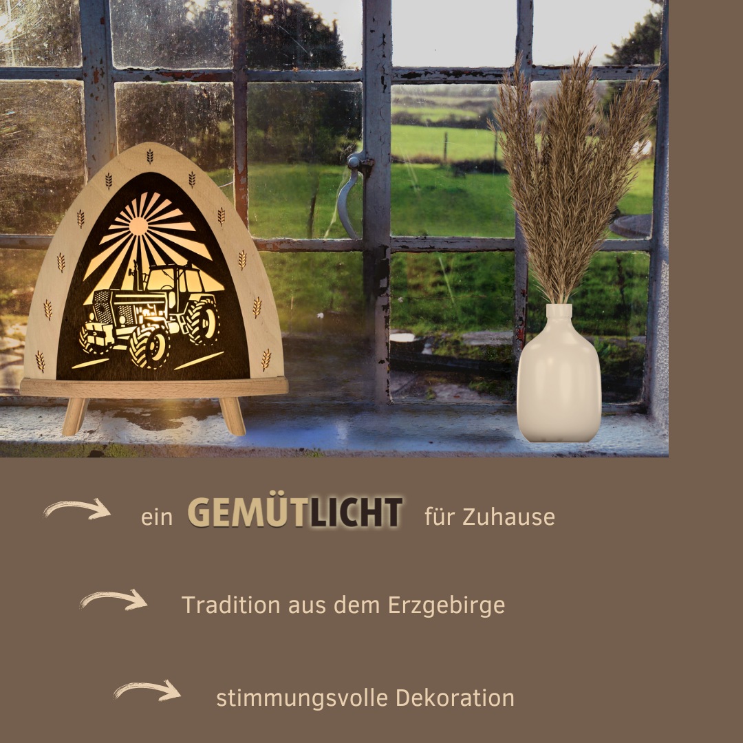 Weigla LED Dekolicht "Traktor, BxHxT: 30x32x6 cm" E14 Dekolampe aus dem Erz günstig online kaufen