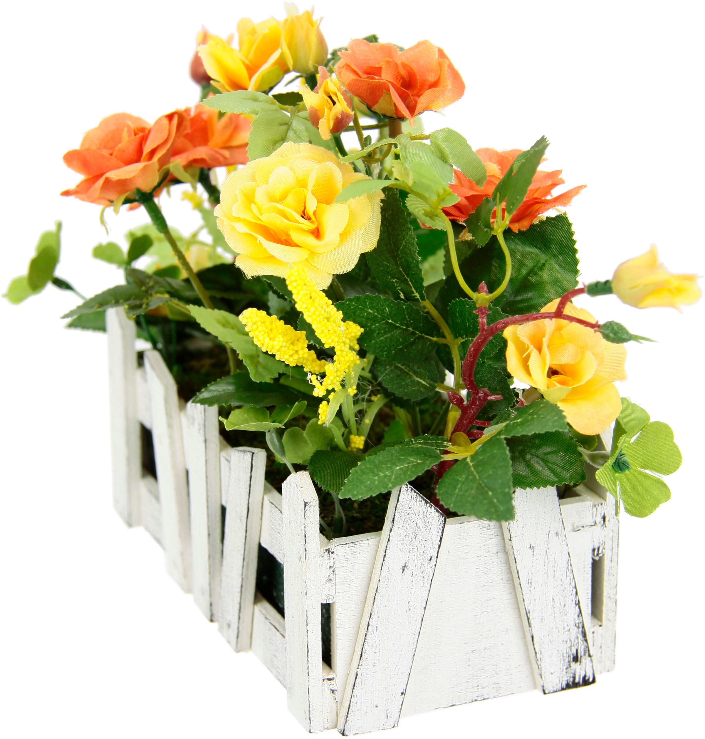 Seidenblumen bestellen Kunstblume BAUR »Wildrosen im Rosenblätter Künstliche Rosenbusch Zaun«, I.GE.A. Blumen |