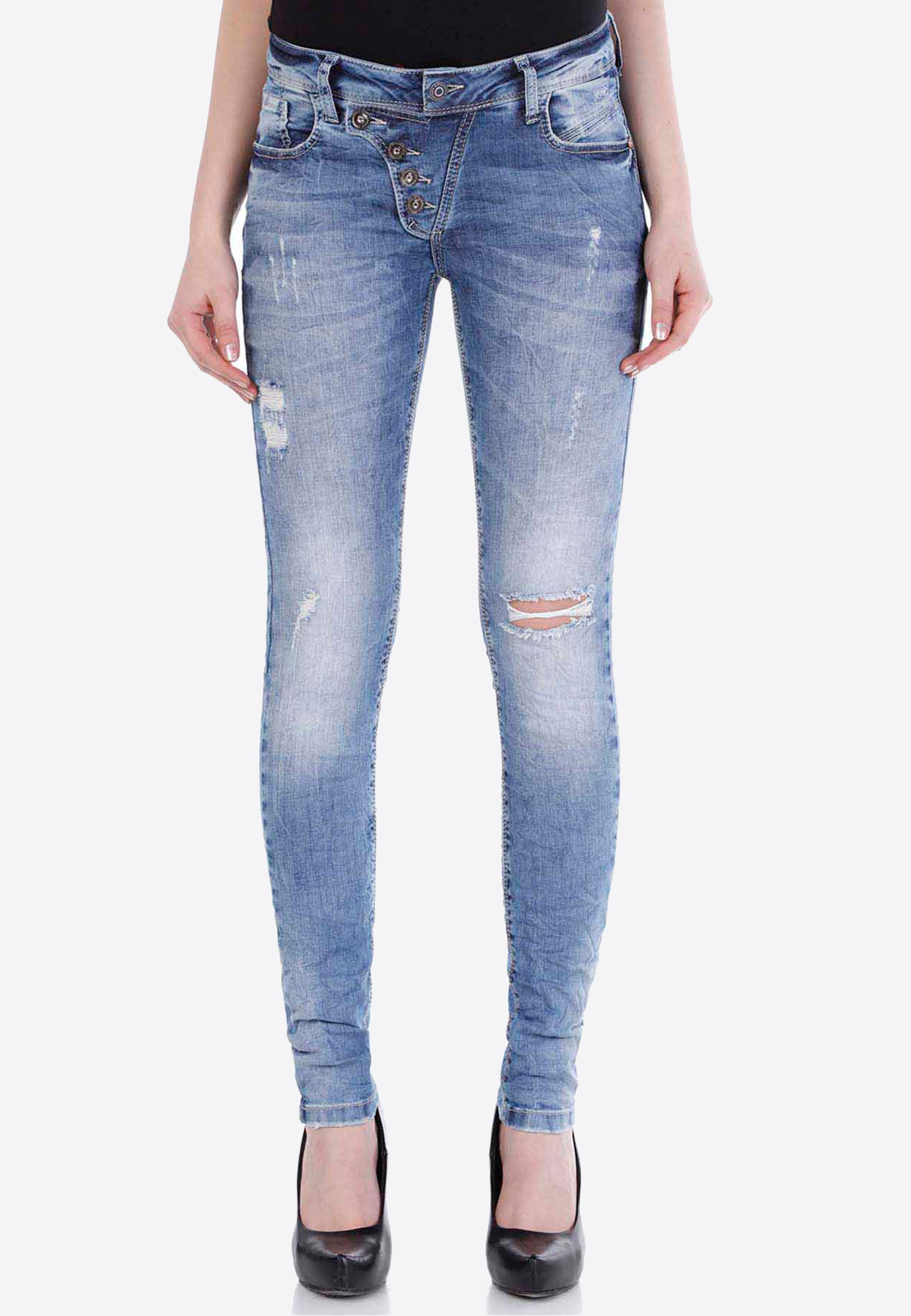 Cipo & Baxx Slim-fit-Jeans mit coolen Destroyed-Elementen
