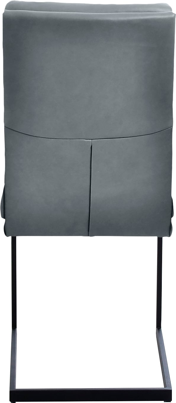 K+W Komfort & Wohnen Freischwinger, Leder CLOUD, stabiles Hochkantrohr, Untergestell in Edelstahloptik oder schwarz