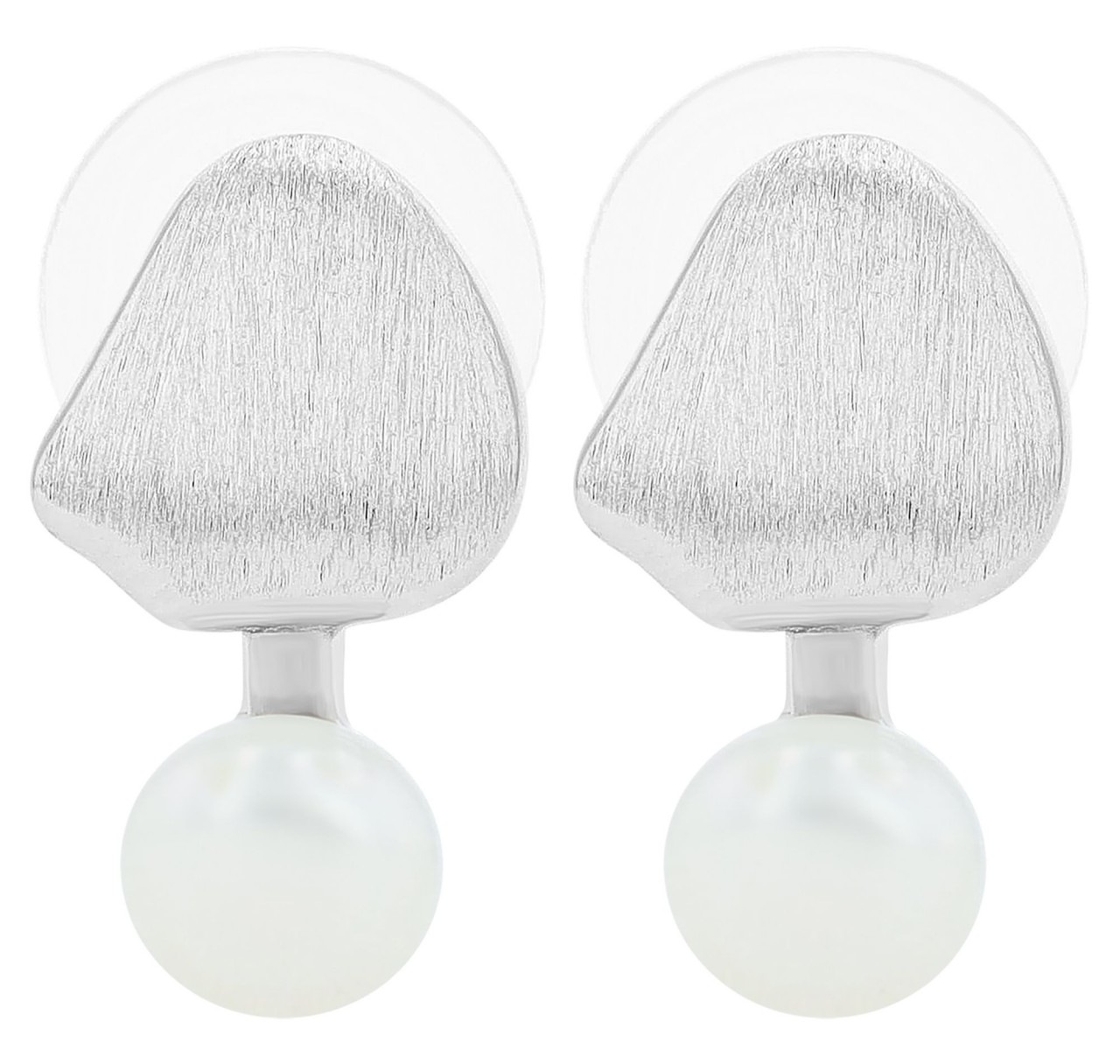 Paar Ohrhänger ADELIA´S "Damen Ohrstecker aus poliertem 925 Sterling Silber und Perle", silber, Ohrringe, Damen, Damen, Silber 925 (Sterlingsilber) 2