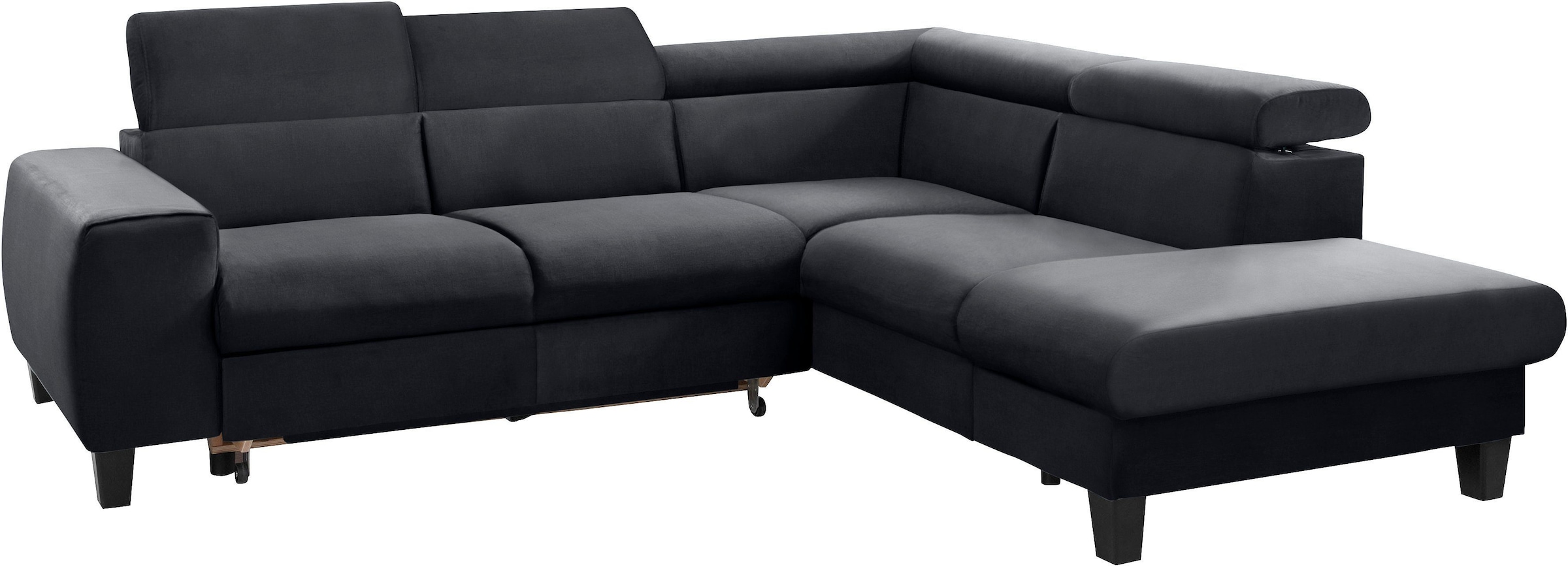 COTTA Polstergarnitur »Morven«, (Set), Set: bestehend aus Ecksofa und Hocker, Kopfteilverstellung
