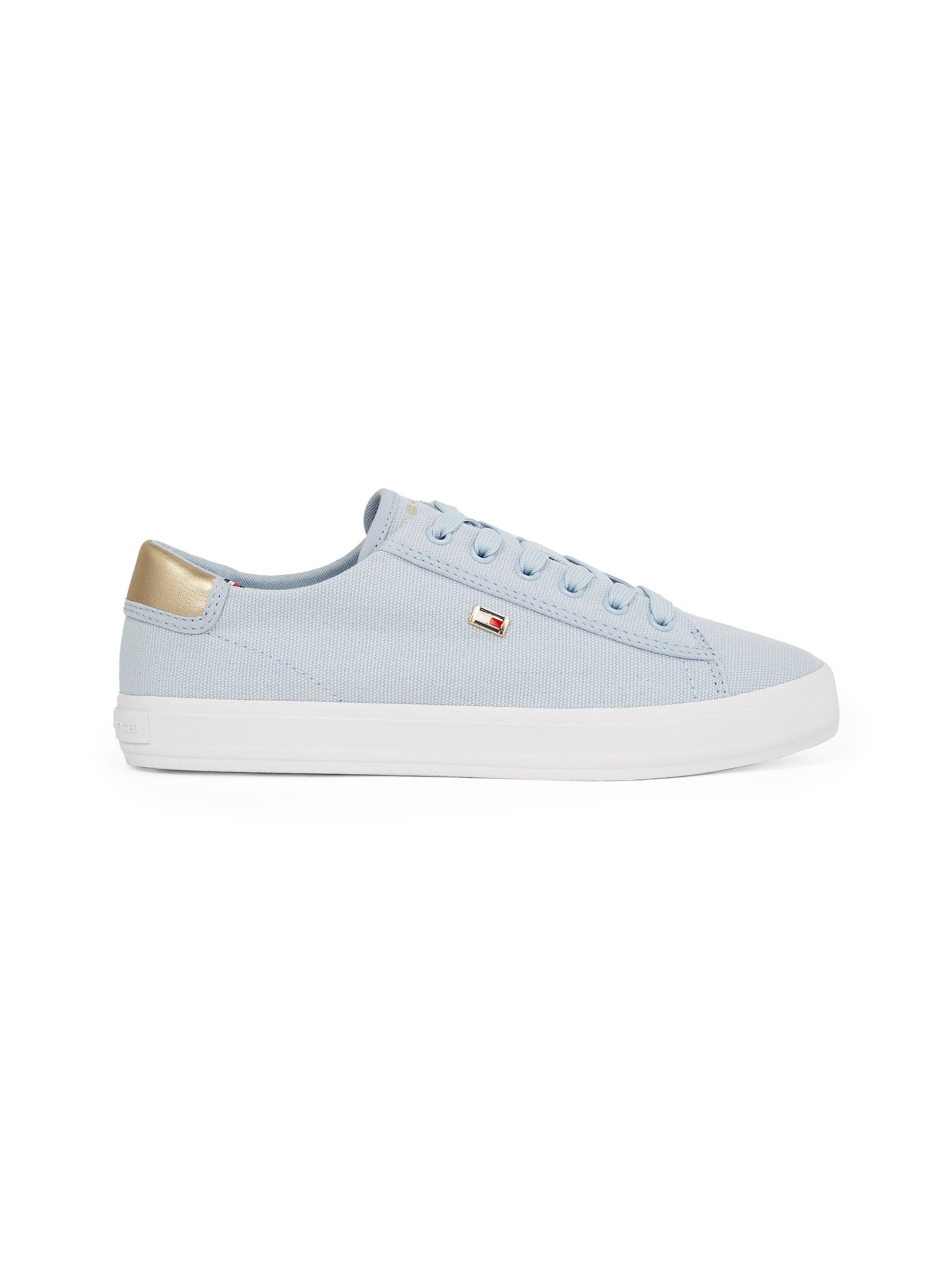 Tommy Hilfiger Plateausneaker »VULC CANVAS LACE UP SNEAKER«, Freizeitschuh, Halbschuh, Schnürschuh, in schmaler Form