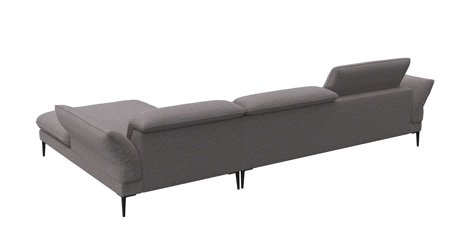 Ecksofa FLEXLUX "Salino, Funktionssofa mit Recamiere, Relaxsofa, Ecksofa", braun (latte), B:340cm H:88cm T:182cm, 100% Polyester, Sofas, Ecksofa, Sofa mit Arm- und Kopfteil-Verstellungen, Kaltschaum & Stahl-Wellen 2