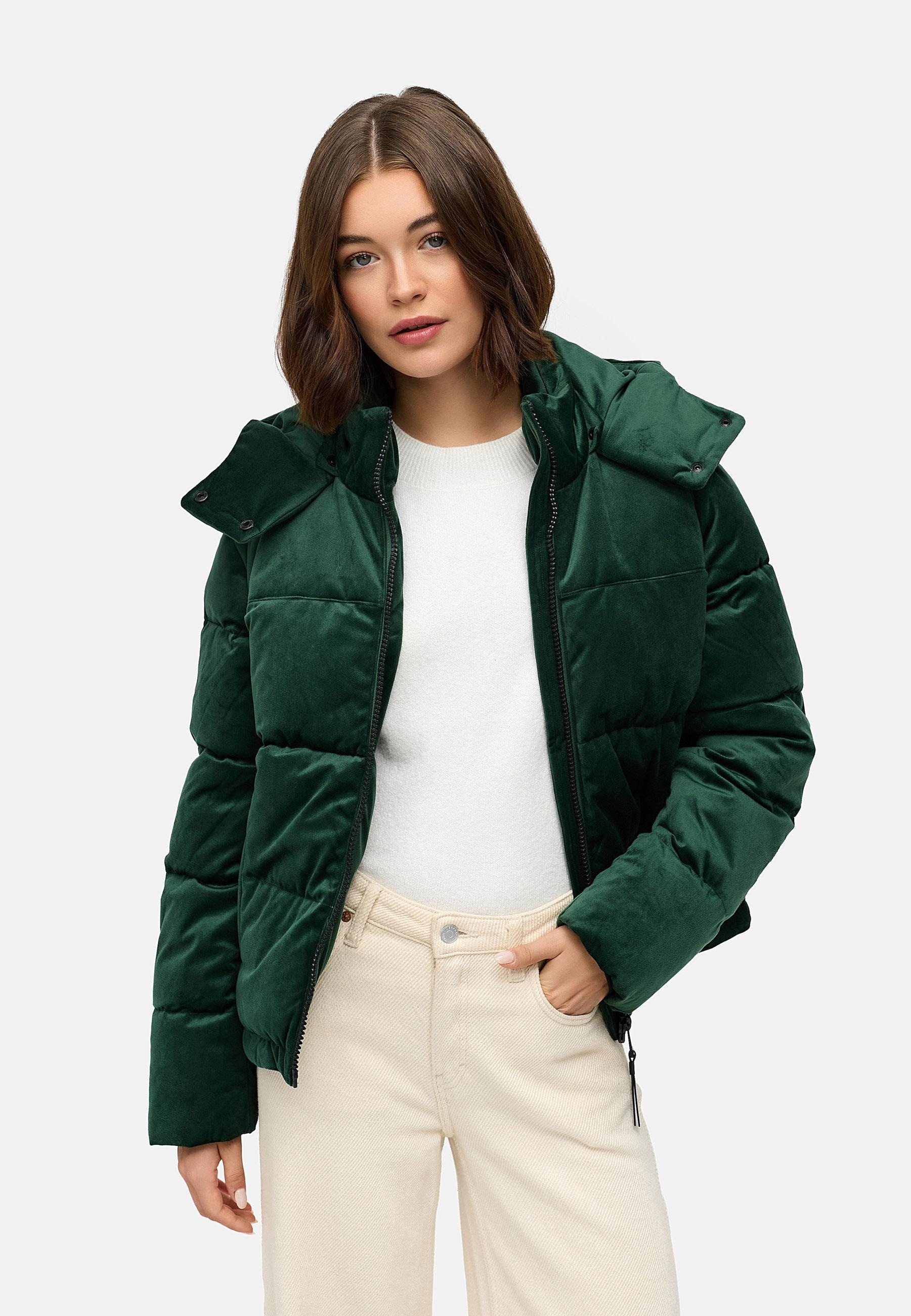 Ragwear Steppjacke »Roobie Velvet YOUMODO«, mit Kapuze, Gesteppte Winterjacke in Samtoptik mit Kapuze