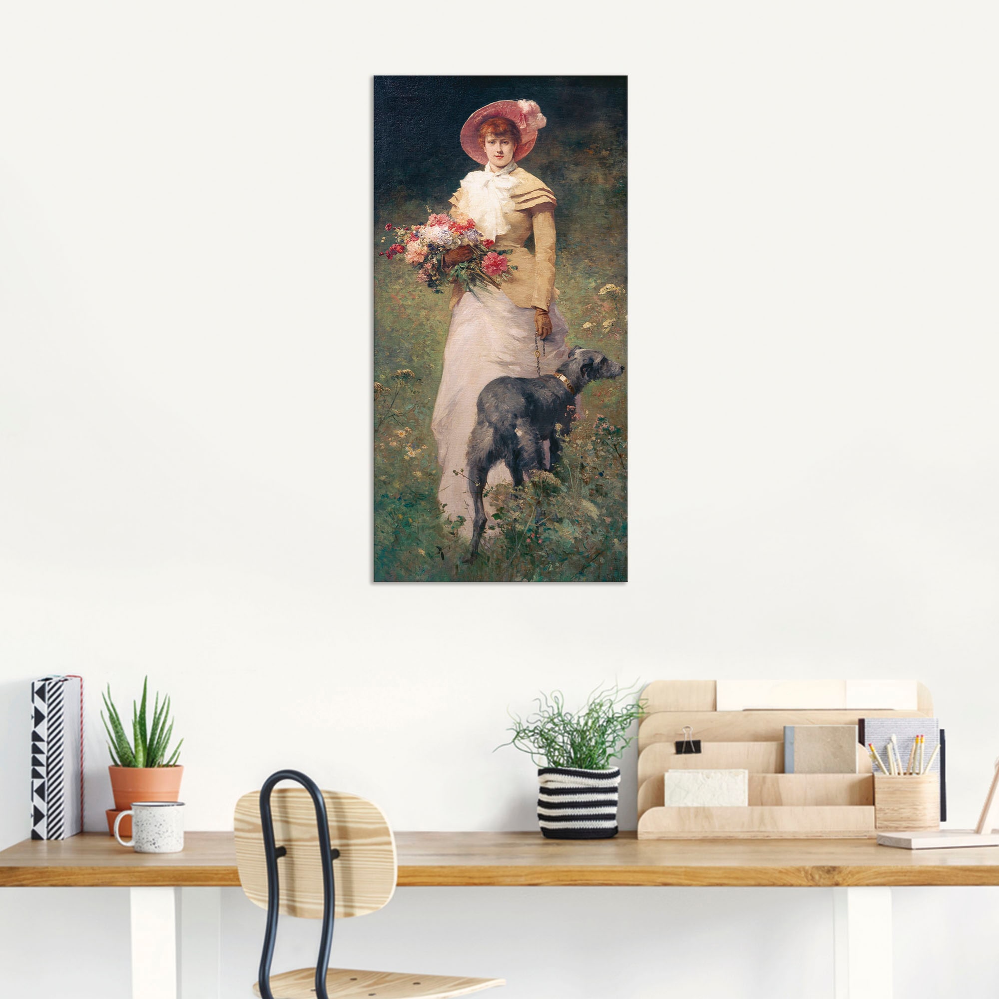 Artland Wandbild »Frau mit Hund«, Portrait, (1 St.), als Alubild,  Leinwandbild, Wandaufkleber oder Poster in versch. Größen bestellen | BAUR