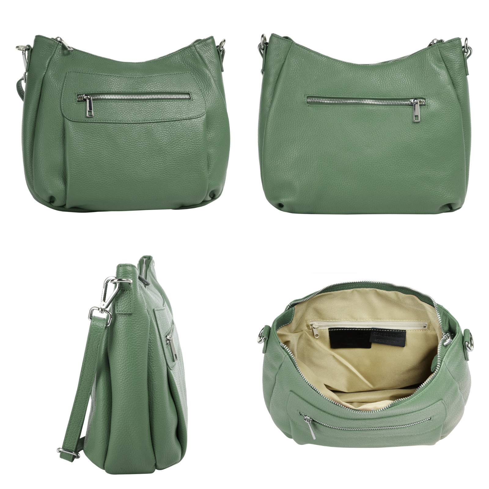 Samantha Look Umhängetasche, echt Leder, Made in Italy