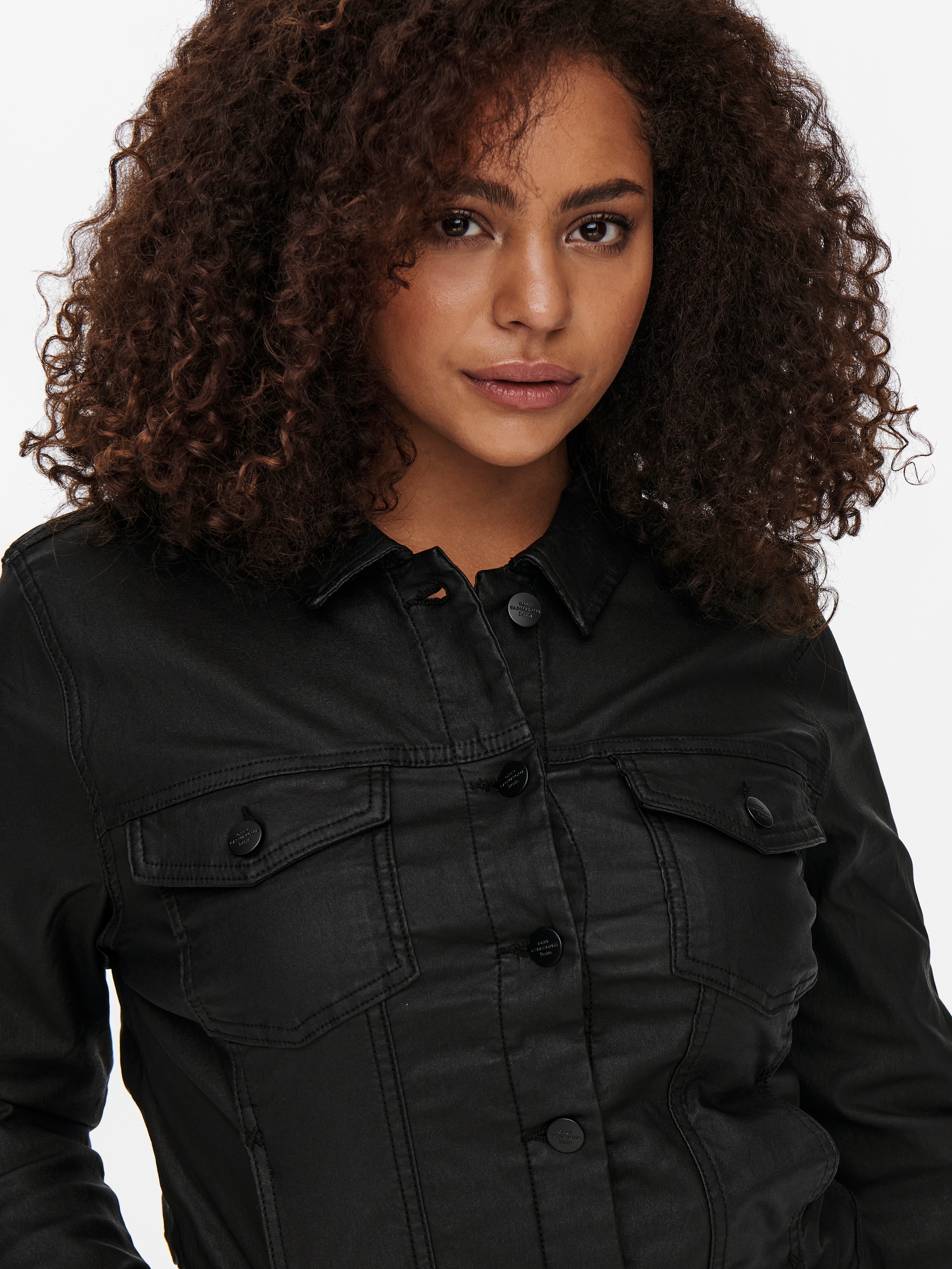 ONLY CARMAKOMA Lederimitatjacke "CARWESPA LIFE COATED DNM JACKET" günstig online kaufen