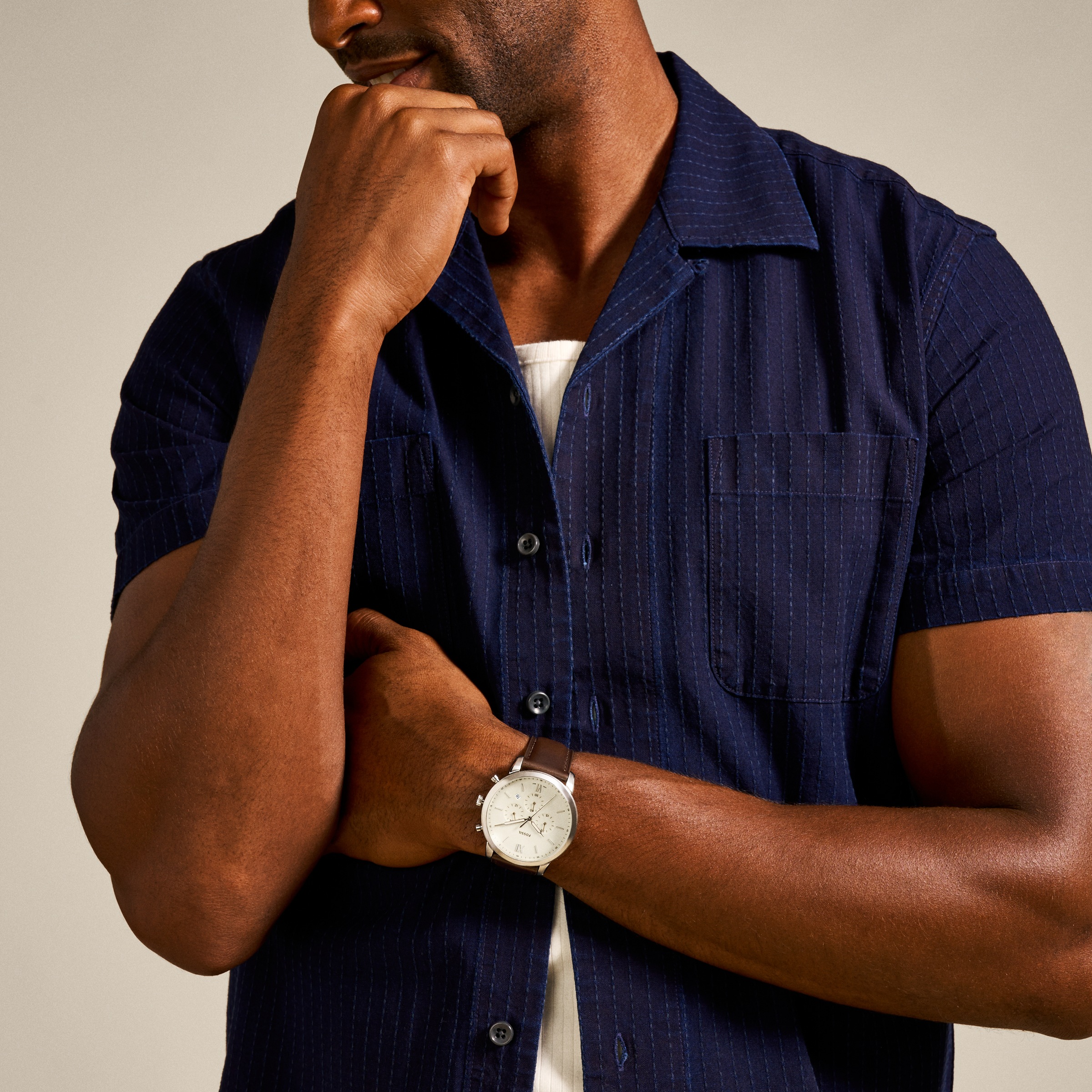 Fossil Chronograph »NEUTRA« Quarzuhr, Armbanduhr, Herrenuhr, Lederarmband, analog, Tag