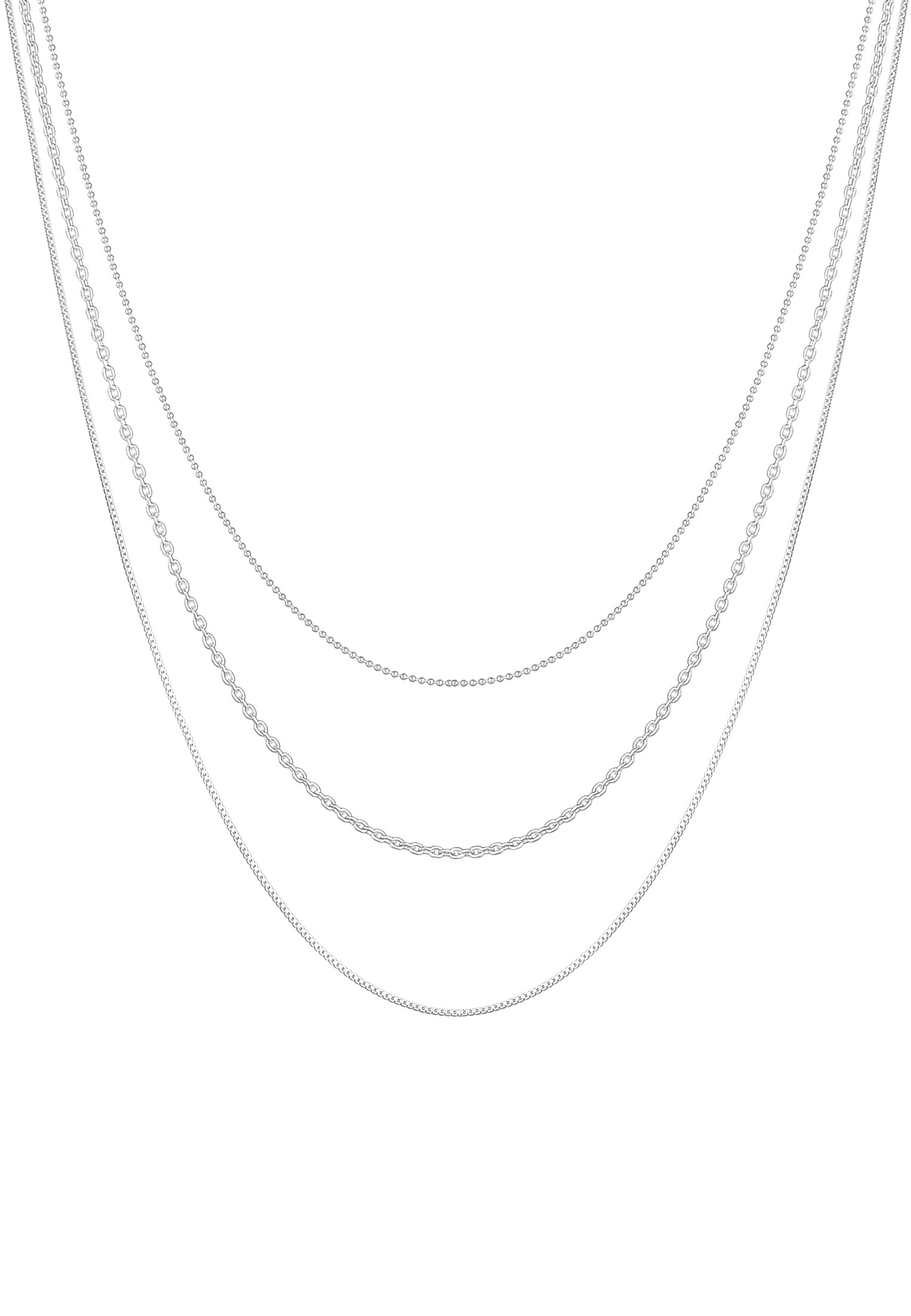 Elli Gliederkette »Basic Layer Lagen Look Trend Blogger 925 Silber«