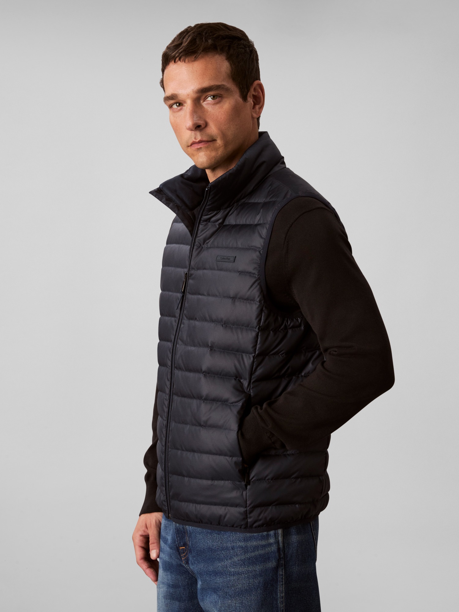 Calvin Klein Steppweste "SLVLSS LT WT NYLON PUFFER VEST" Mit Rundhalsaussch günstig online kaufen