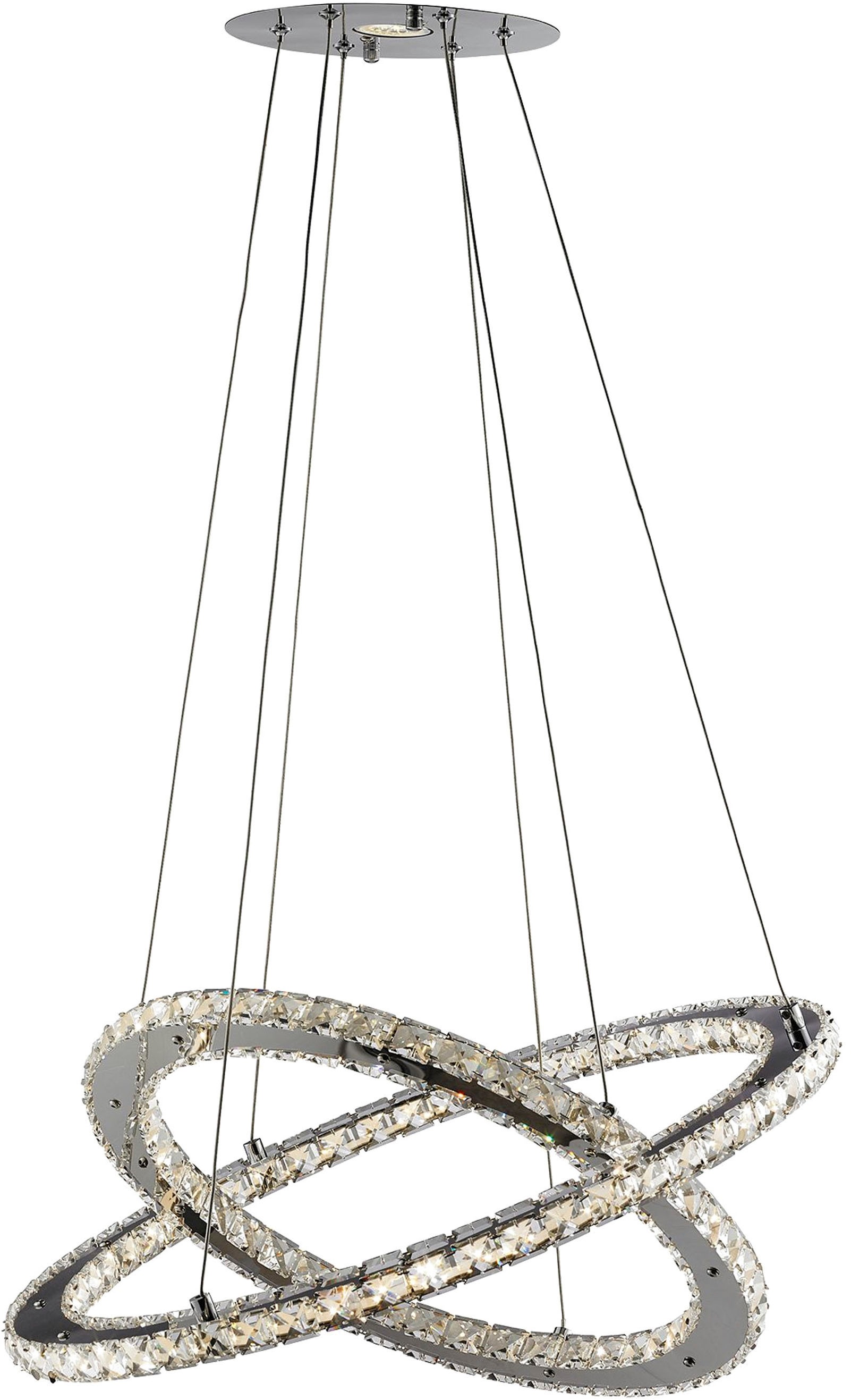 Searchlight LED Pendelleuchte »Clover 2Lt LED-Ringanhänger - Chrom und klares Glas« LED-Modul 1 Stk.