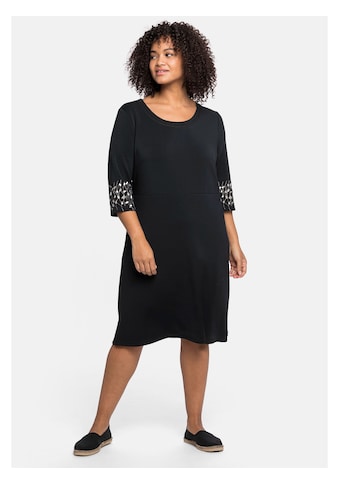 Sheego Jerseykleid »Kleid«, mit Stickereien an den Ärmeln, tailliert kaufen
