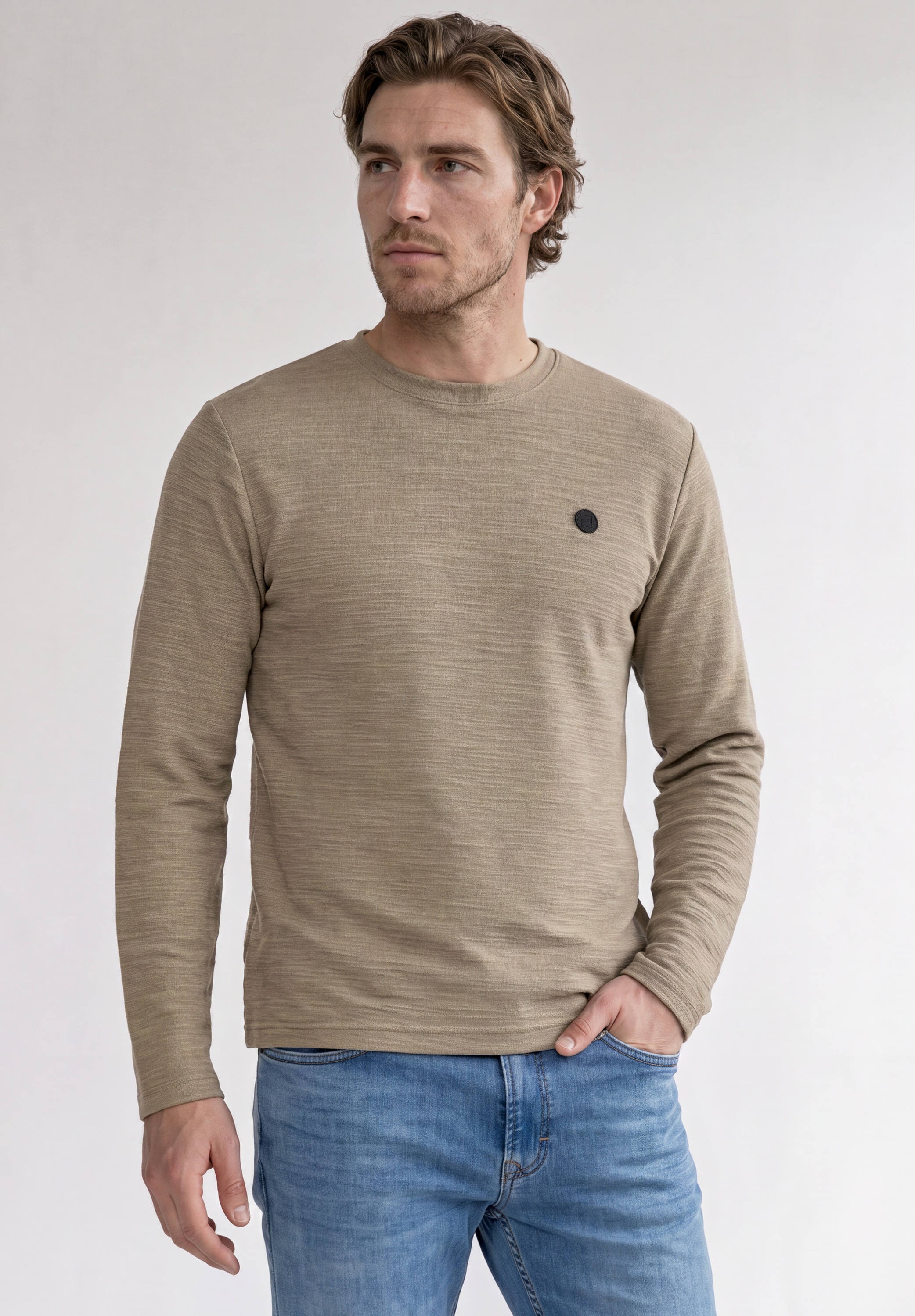 STREET ONE MEN Langarmshirt im soften Baumwoll-Mix