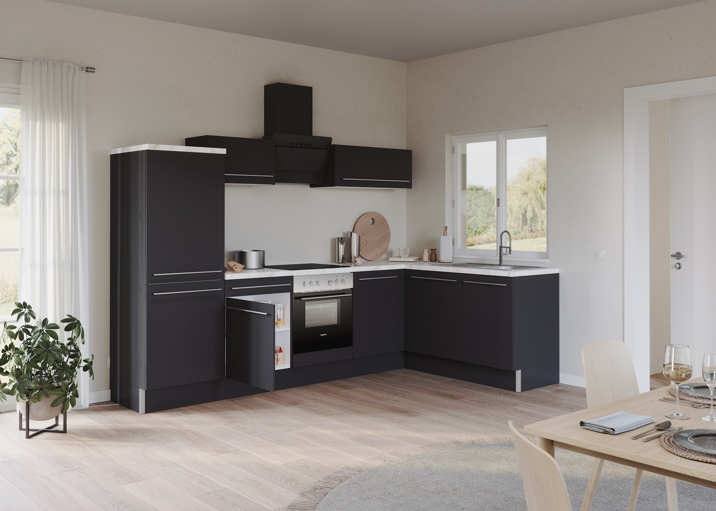 OPTIFIT Küche »Bern2«, Stellmaße 295 x 175 cm, wahlweise mit E-Geräten