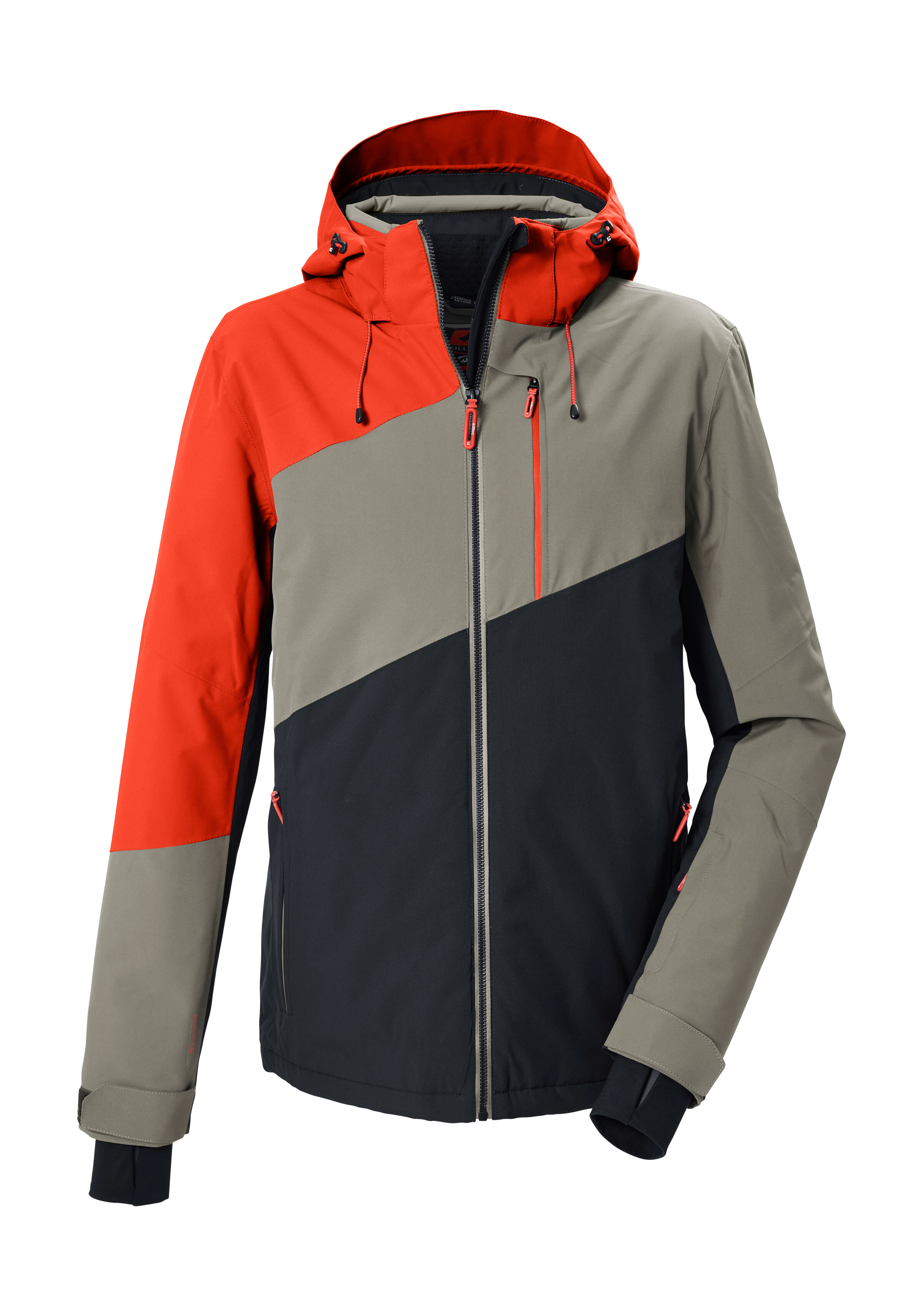 Killtec Skijacke "KSW 89 MN SKI JCKT" Mehrfarbige, wasserdichte Skijacke mit abnehmbarer Kapuze
