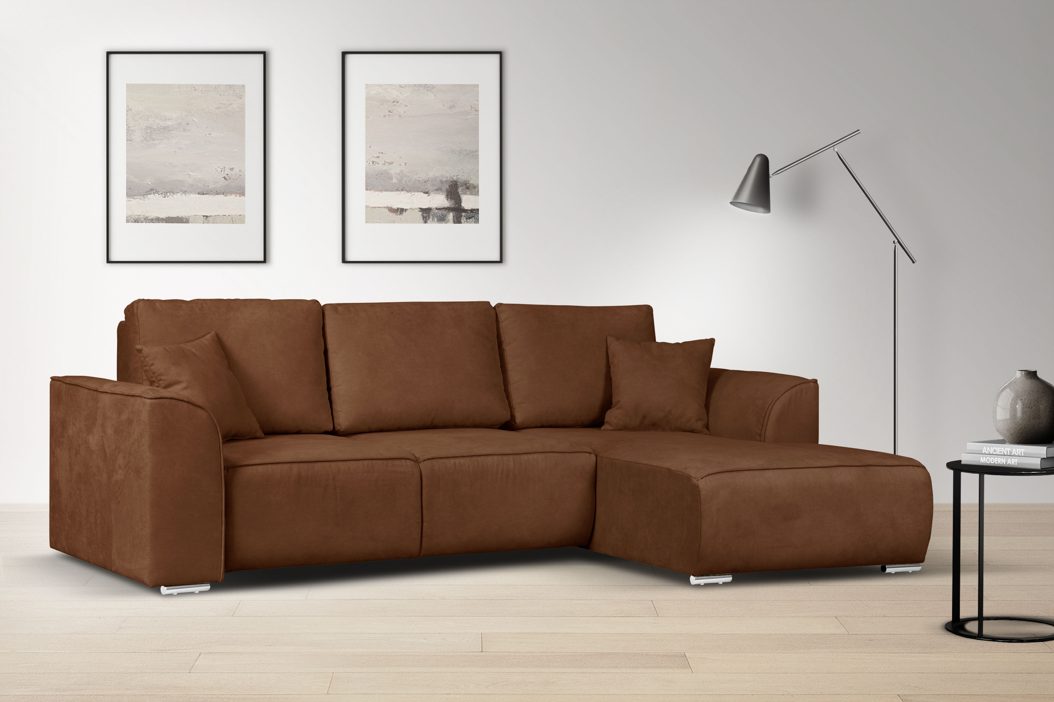 OTTO home Ecksofa "BEATRICE optionale Schlafsofa mit Bettkasten, B/T/H: 265/170/86 cm" L-Form, wahlweise auch mit Bettfunktion und Bettkasten