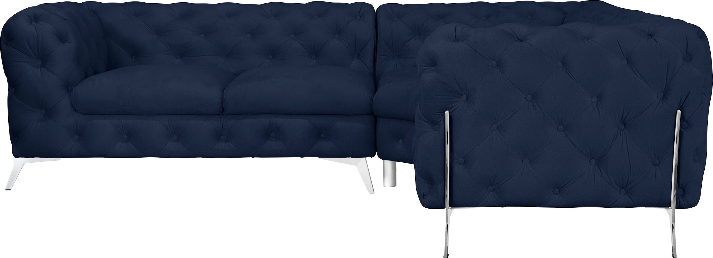 Home affaire Chesterfield-Sofa "Amaury L-Form" moderne Chersterfield-Optik, günstig online kaufen
