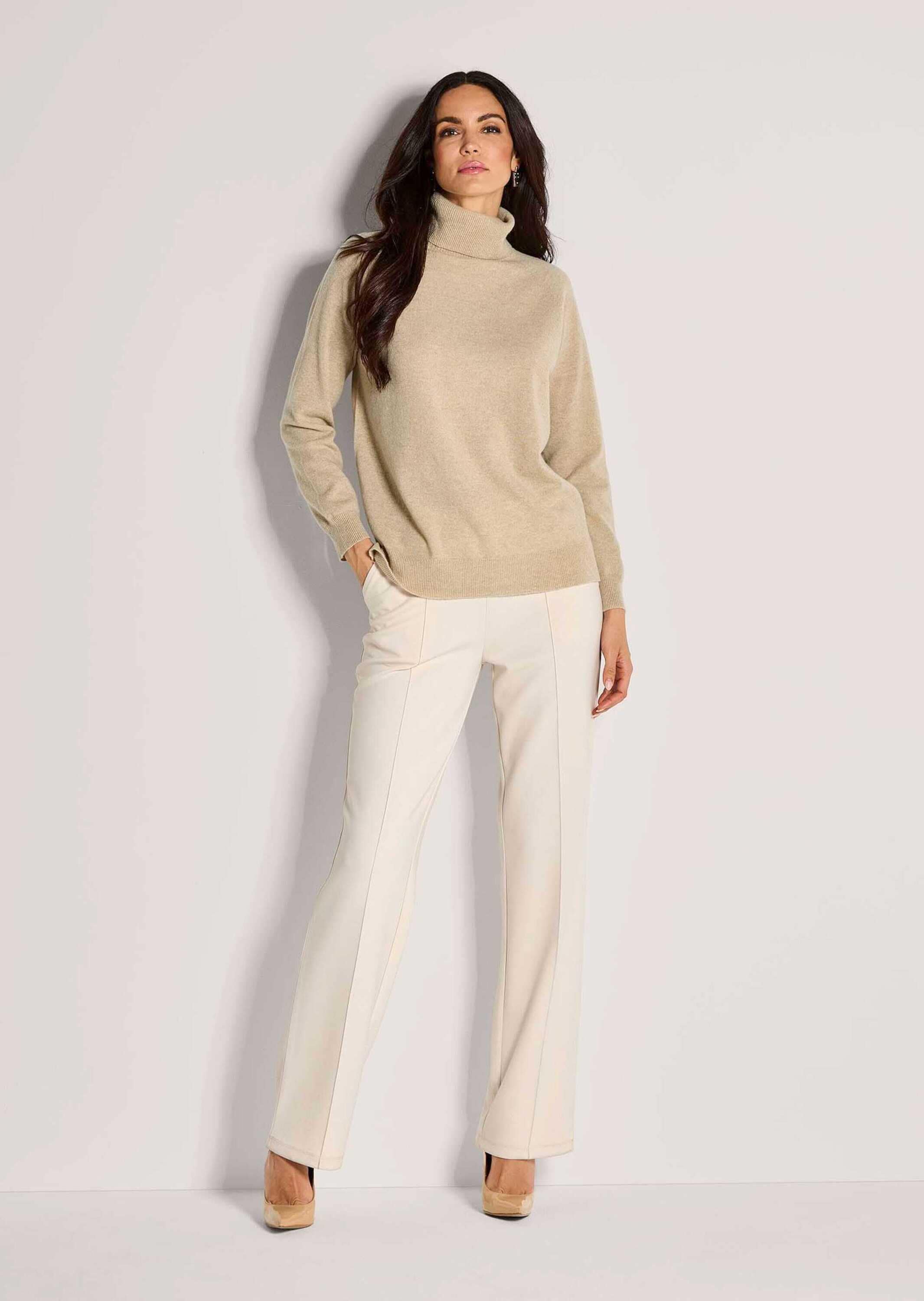 MADELEINE Rollkragenpullover »Kaschmirpullover Rollkragenpullover mit Rippstrick-Details« Aus Good-Cashmere