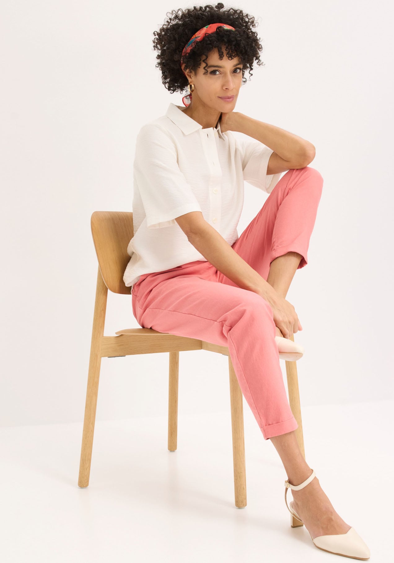 bonprix Leinenhose »Leinenhose«  aus Leinen und Baumwolle, Regular Fit, mit elastischem Gummibund