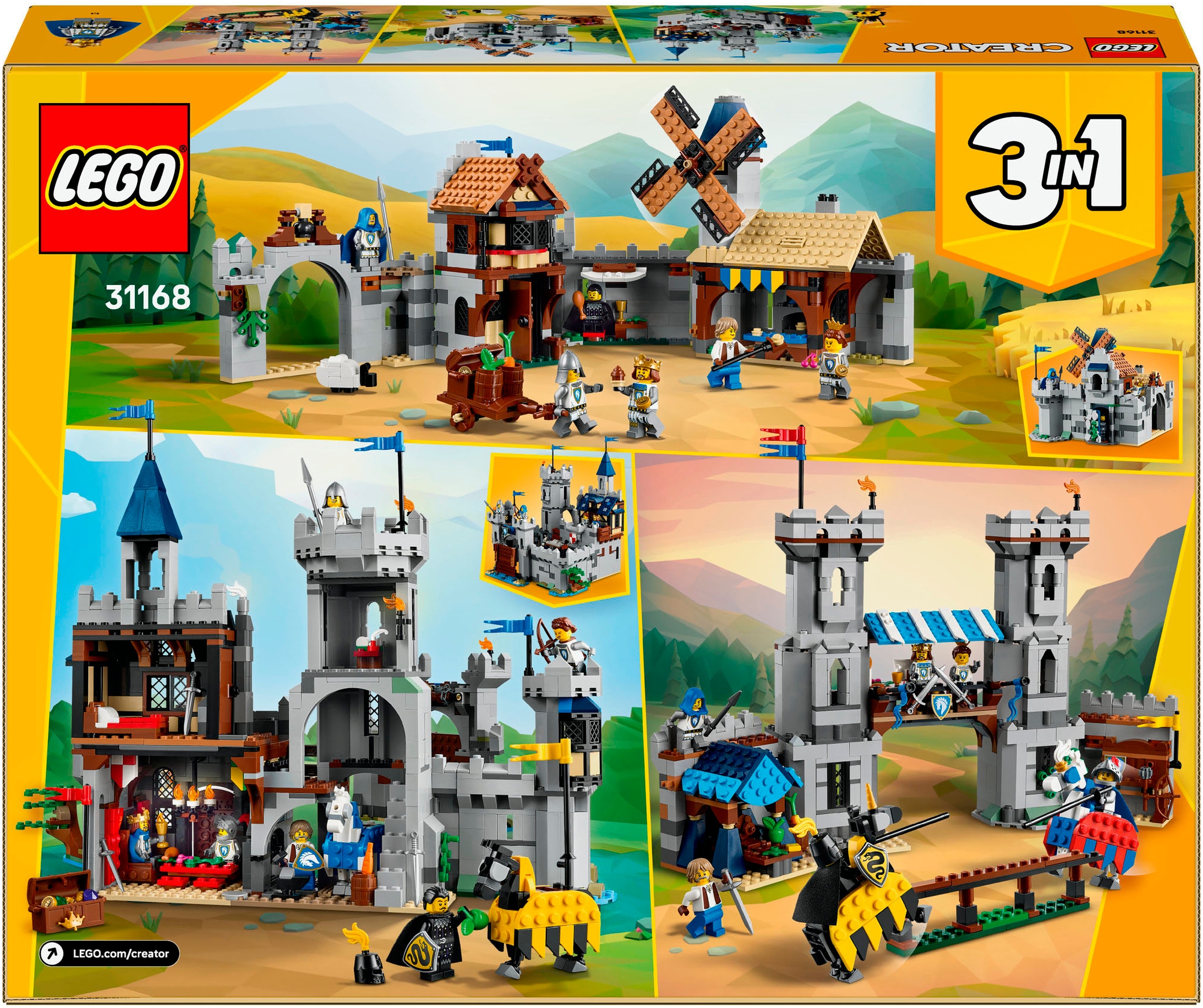 LEGO® Konstruktionsspielsteine »Ritterburg im Mittelalter (31168), LEGO LEGO Creator«, (1371 St.), Made in Europe