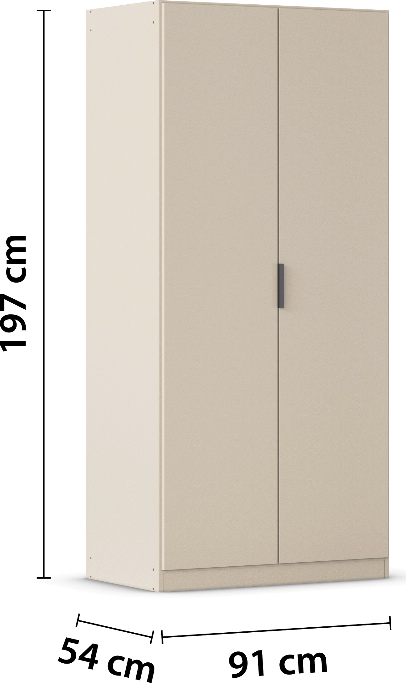 rauch Kleiderschrank »Drehtürenschrank Schrank Garderobe Ankleide Schlafzimmer LAGOA« 3 verschiedene Ausstattungen BASIC/CLASSIC/PREMIUM (inkl. SOFT-CLOSE),  moderne Kantengriffe aus Metall, optional mit Aufsatz MADE IN GERMANY