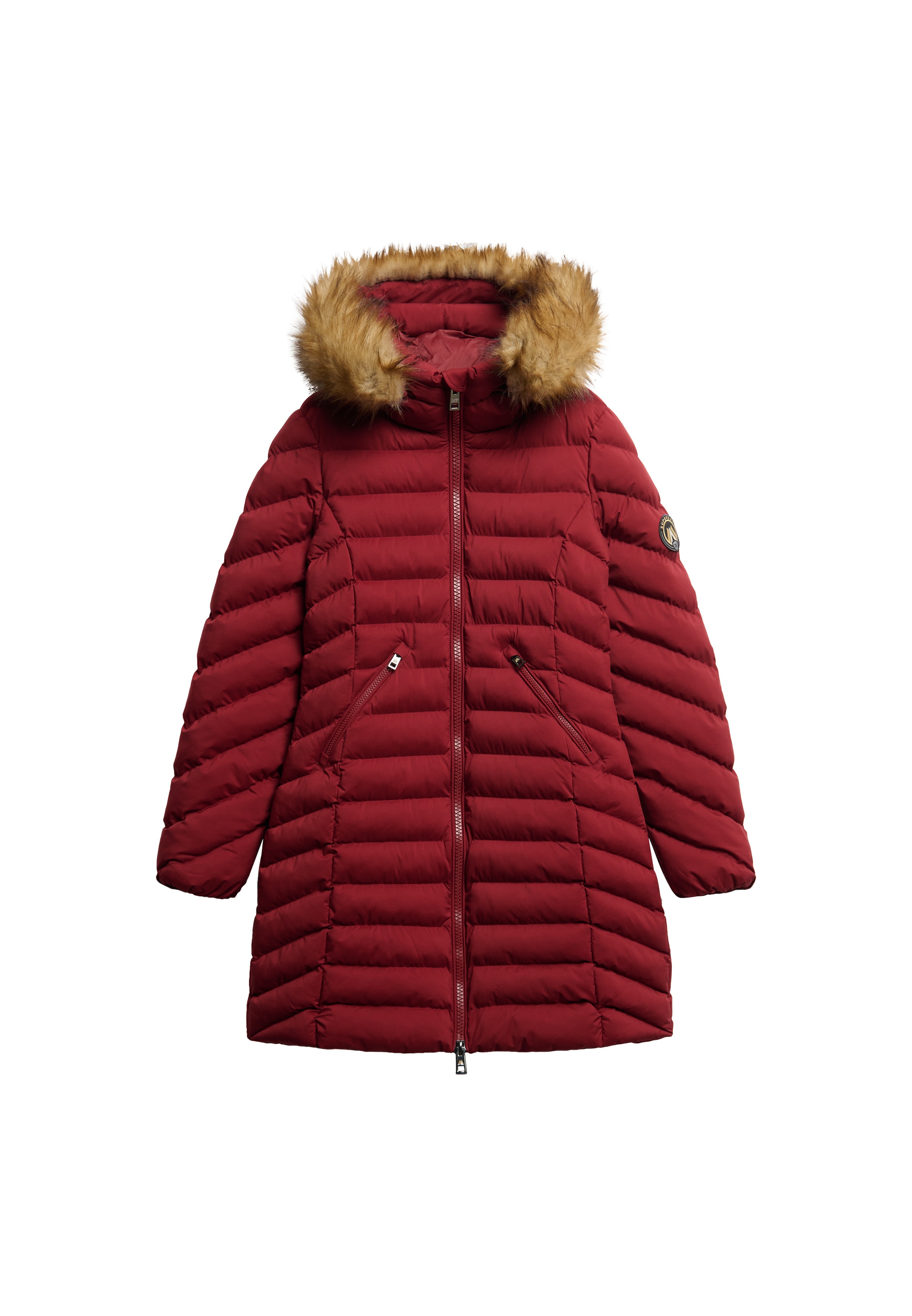 Superdry Steppjacke »FUJI FAUX FUR HOOD MID LENGTH«, mit Kapuze