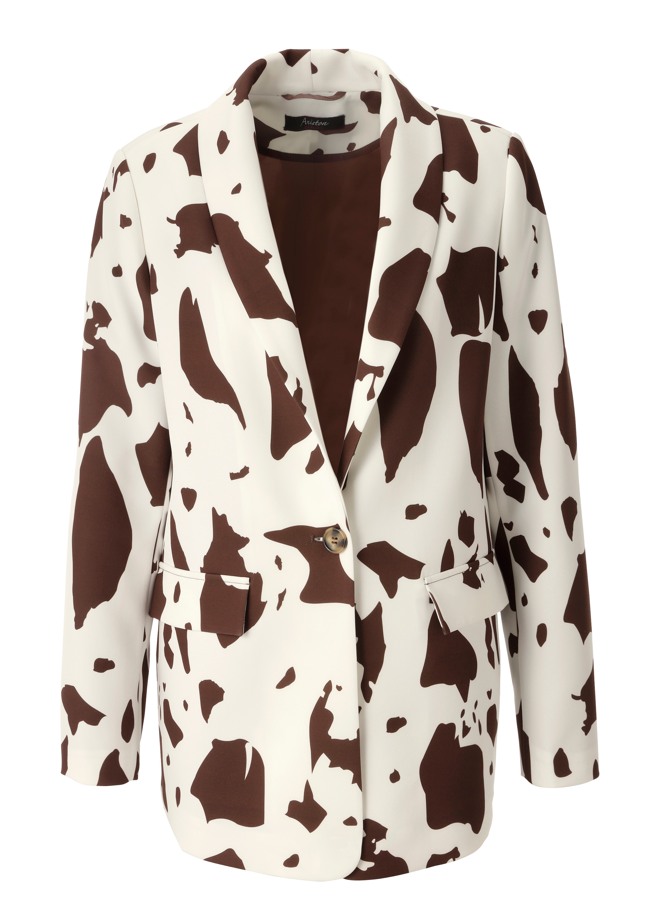 Aniston CASUAL Longblazer mit topaktuellen Kuh-Flecken -jedes Teil ein Unikat - NEUE KOLLEKION