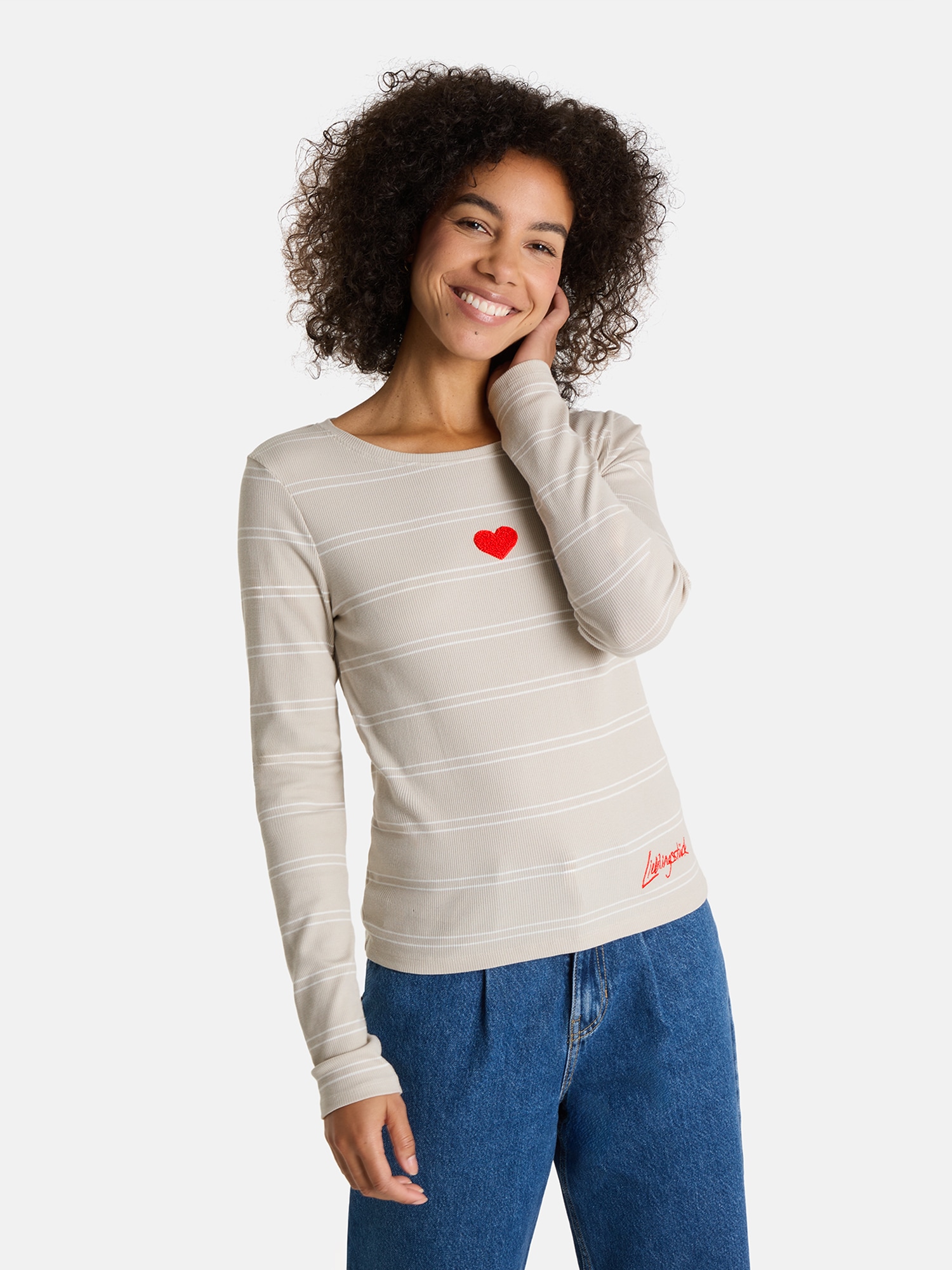Lieblingsstück Langarmshirt "SinaL" mit Herzmotiv und Streifen günstig online kaufen