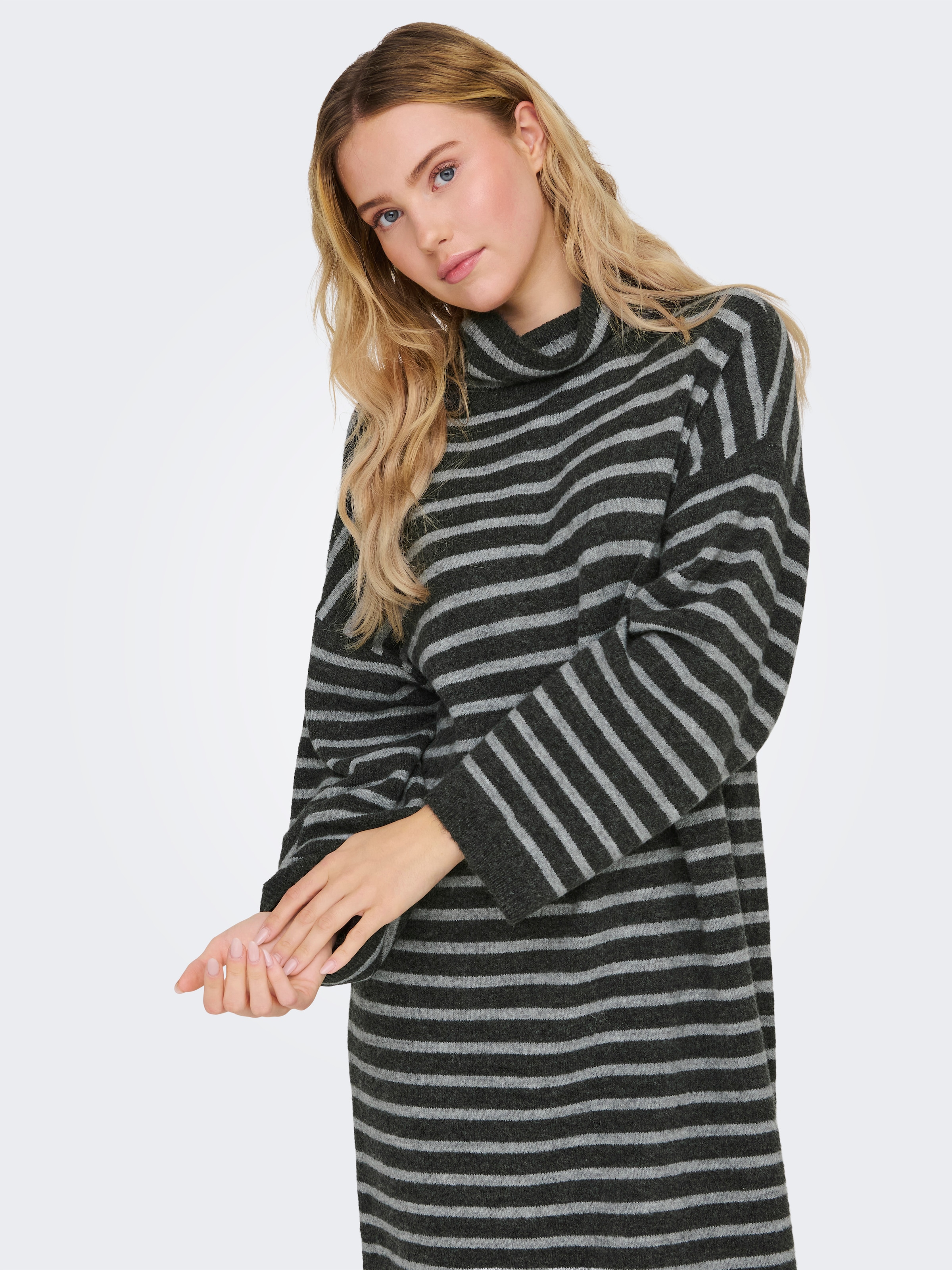 ONLY Strickkleid "ONLTALIO LS STRIPE ROLLNECK DRESS BF KNT"