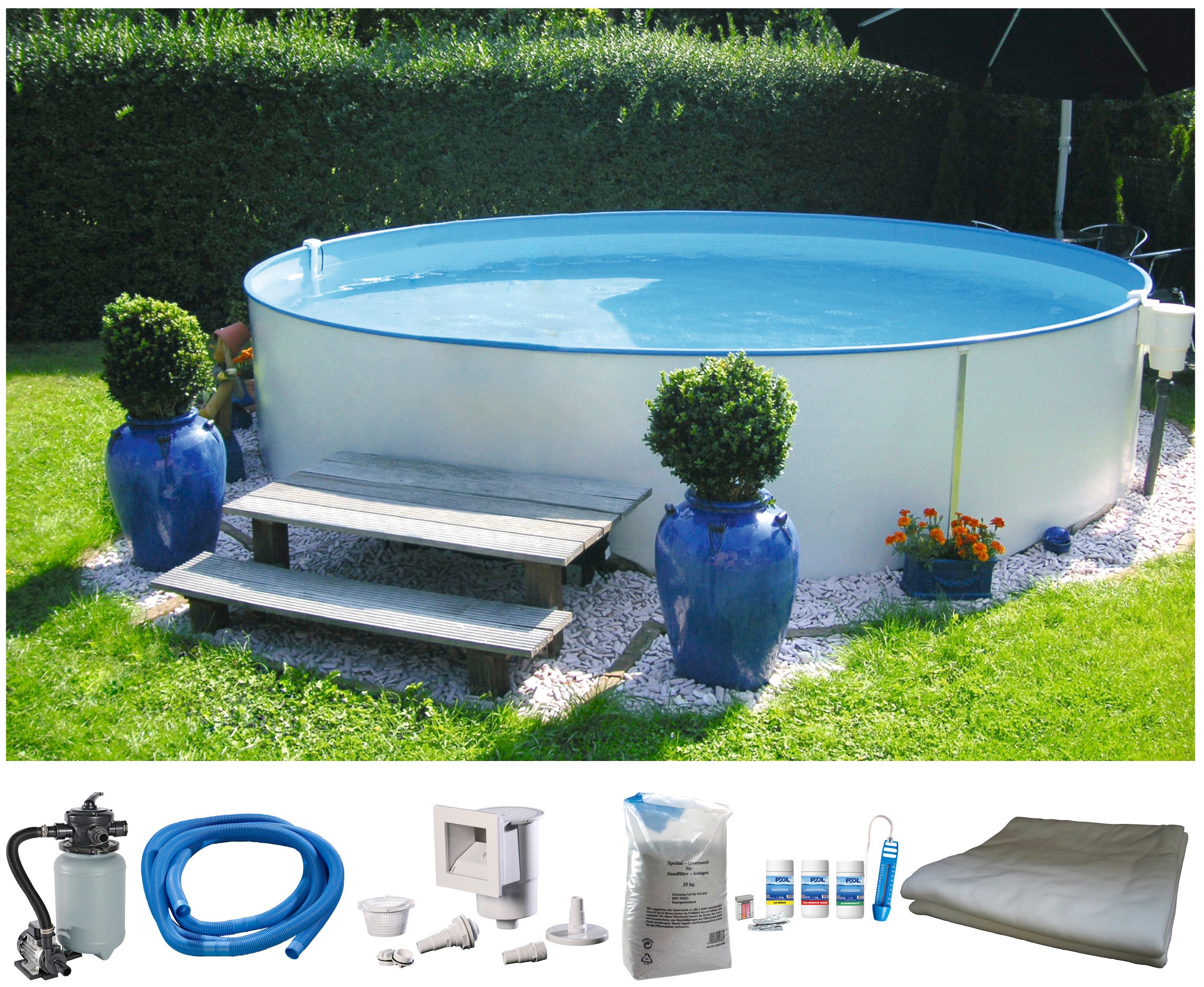my POOL BWT Rundpool "PREMIUM inkl. umfangreichem Zubehör" Höhe 120 cm, in verschiedenen Größen erhältlich