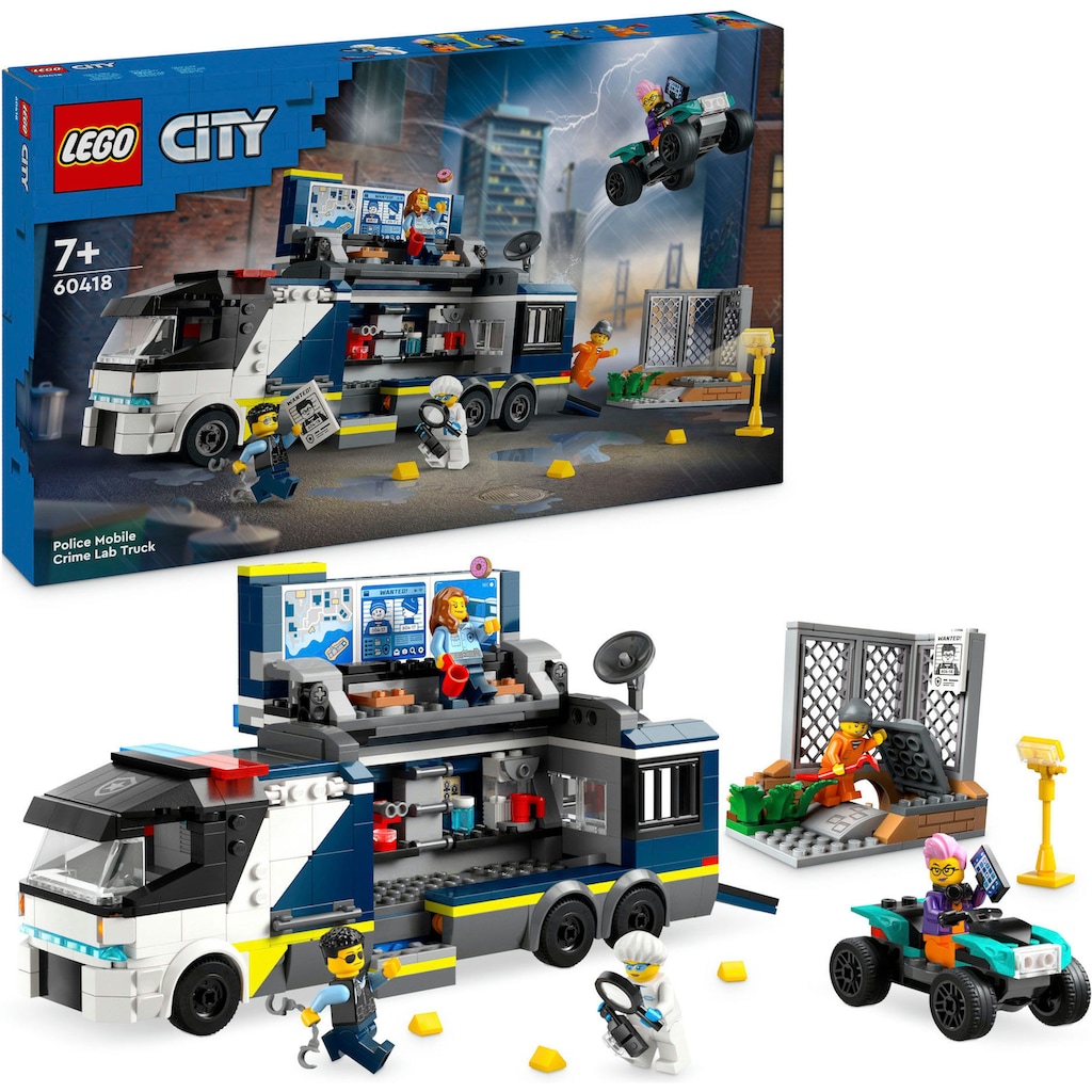 LEGO® Konstruktionsspielsteine »Polizeitruck mit Labor (60418), LEGO City«, (674 St.), Made in Europe