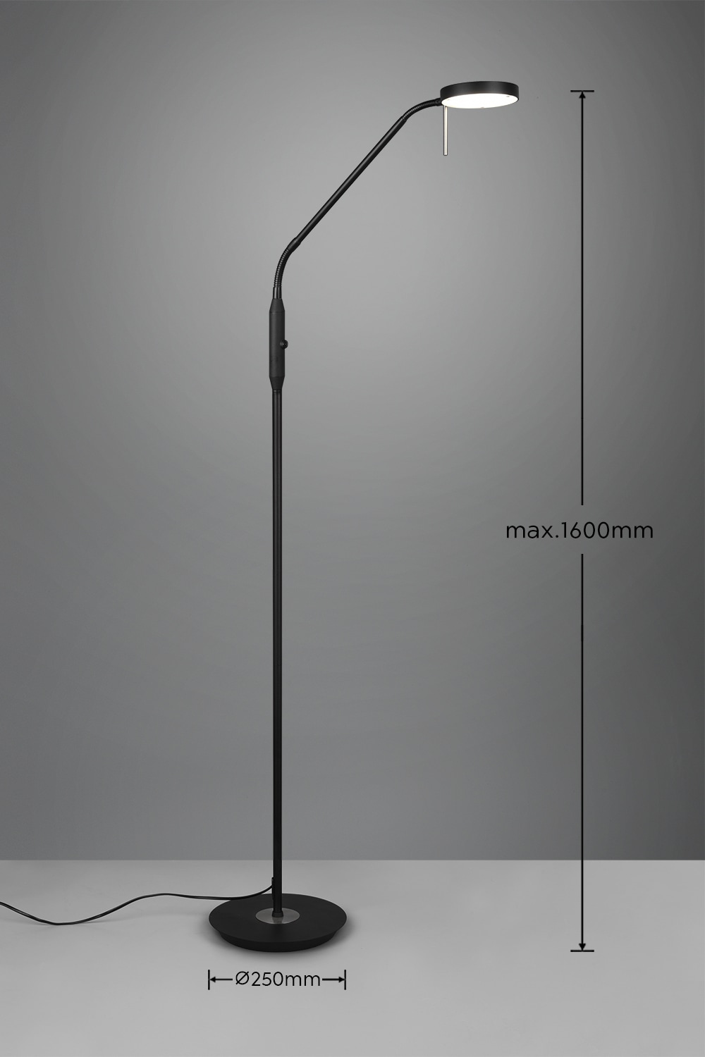 TRIO Leuchten LED Stehlampe »MONZA, Stehleuchte mit Sensordimmer Lichtfarbe einstellbar 2300-4000K«, 1 flammig, Leuchtmittel LED-Board | LED fest integriert, Leuchtenkopf flexibel verstellbar Memoryfunktion Höhe 145-160 cm