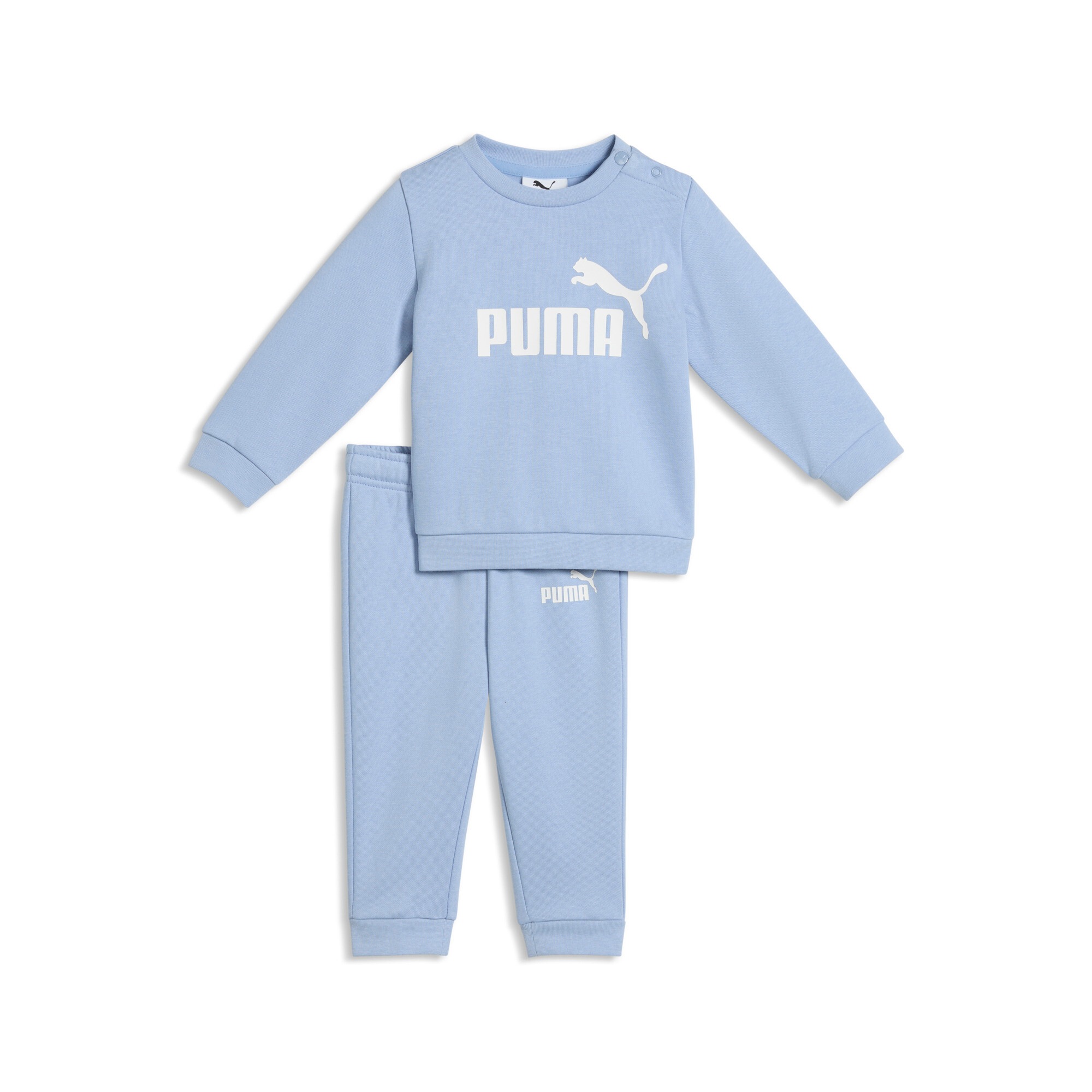 PUMA Trainingsanzug "MINICATS ESS CREW SET FL INF" 2 aus kuscheligem Fleecestoff