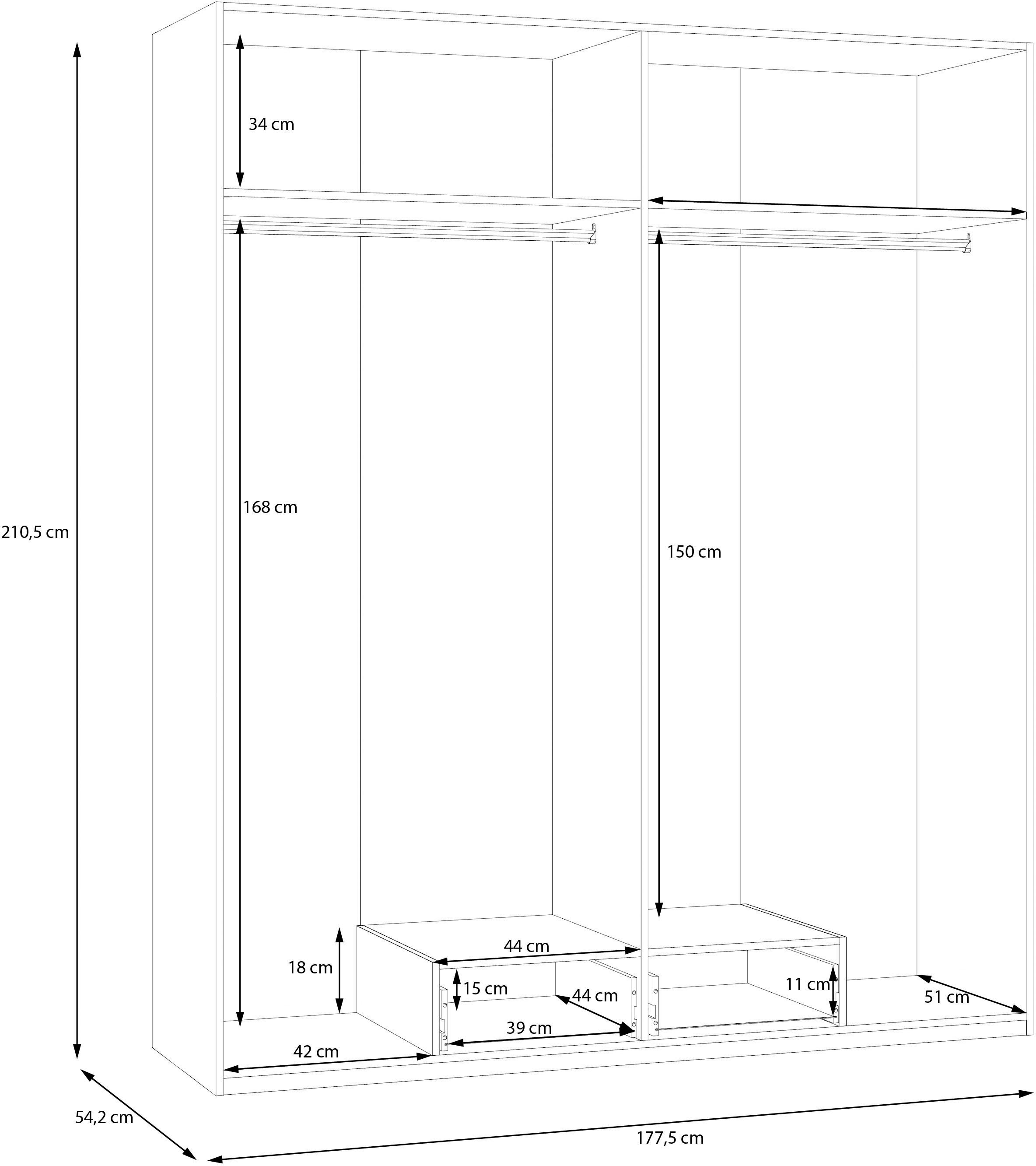FORTE Drehtürenschrank, Drehtürenschrank, sehr viel Stauraum