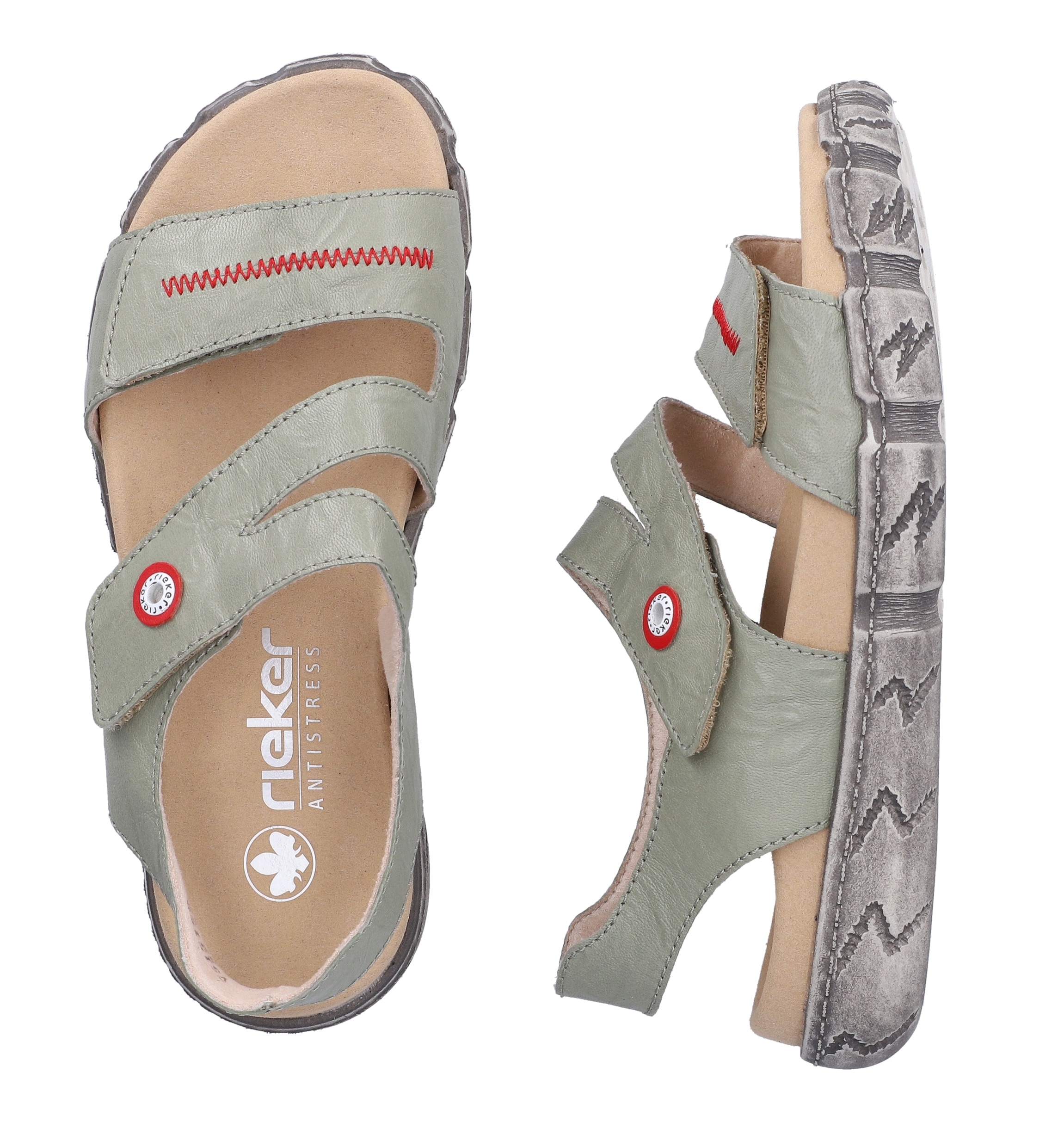 Rieker Sandale  Sommerschuh, Klettsandale mit Ziernaht