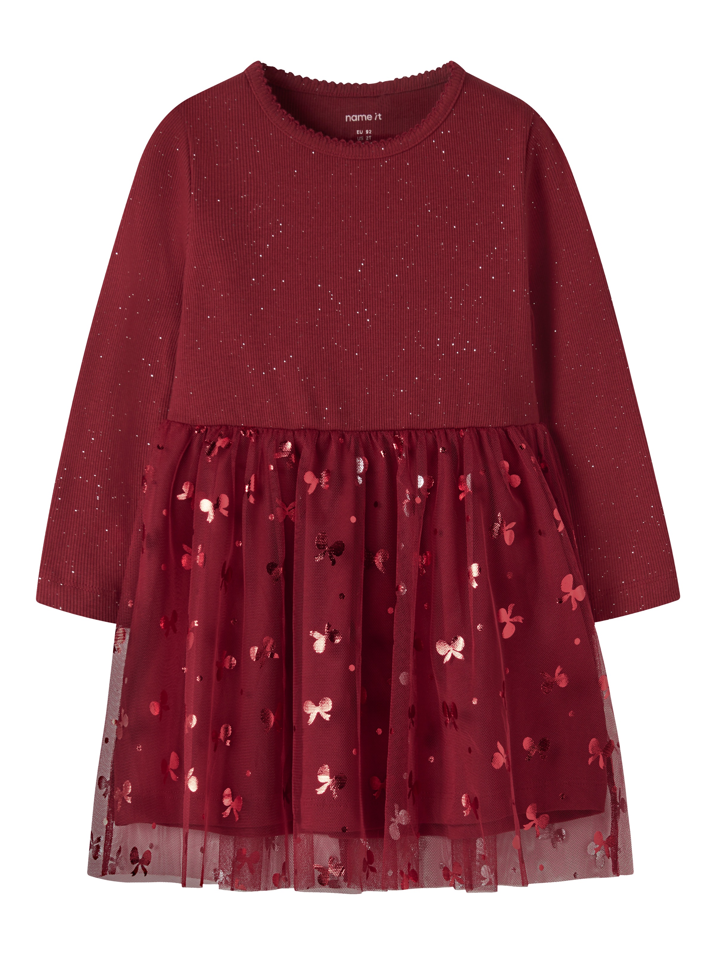 Name It Minikleid »NMFROSALLY LS DRESS« Baumwollmischung, regular fit, Tüll