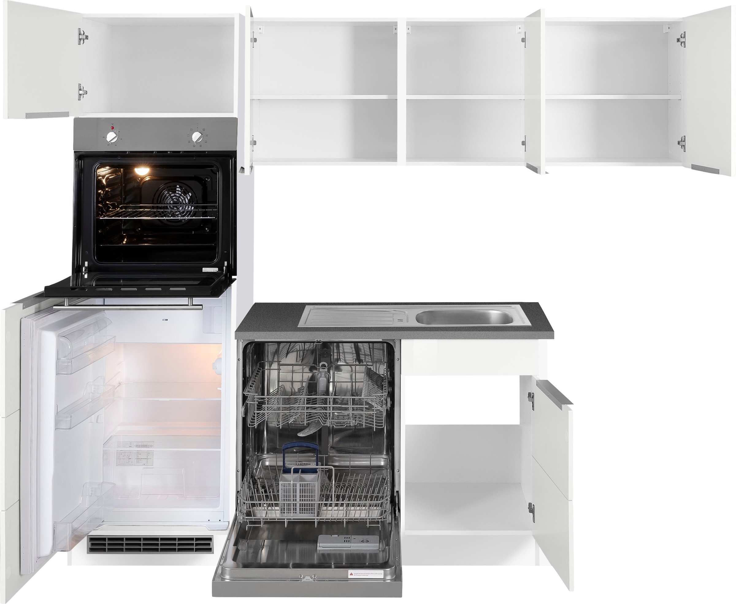 KOCHSTATION Winkelküche »KS-Brindisi Stellbreite 230/170 cm«, wahlweise mit E-Geräten und Induktion, mit MDF-Fronten