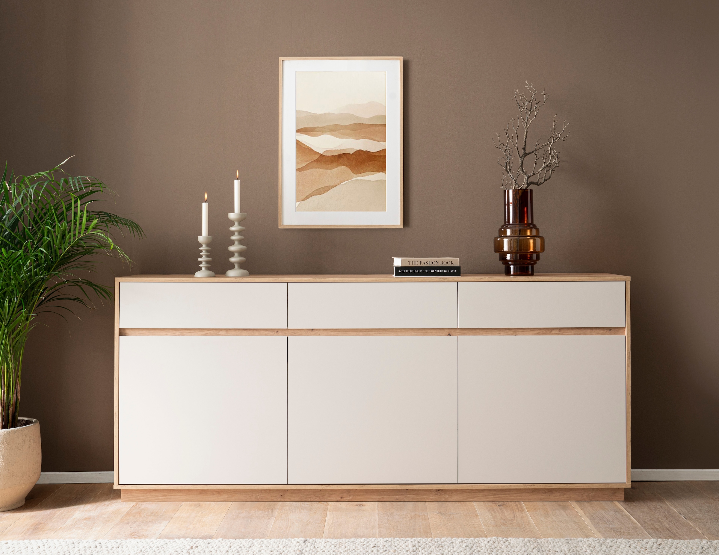 Home affaire Sideboard "Sonora, moderner Schrank, Kommode in Eiche Artisan, günstig online kaufen
