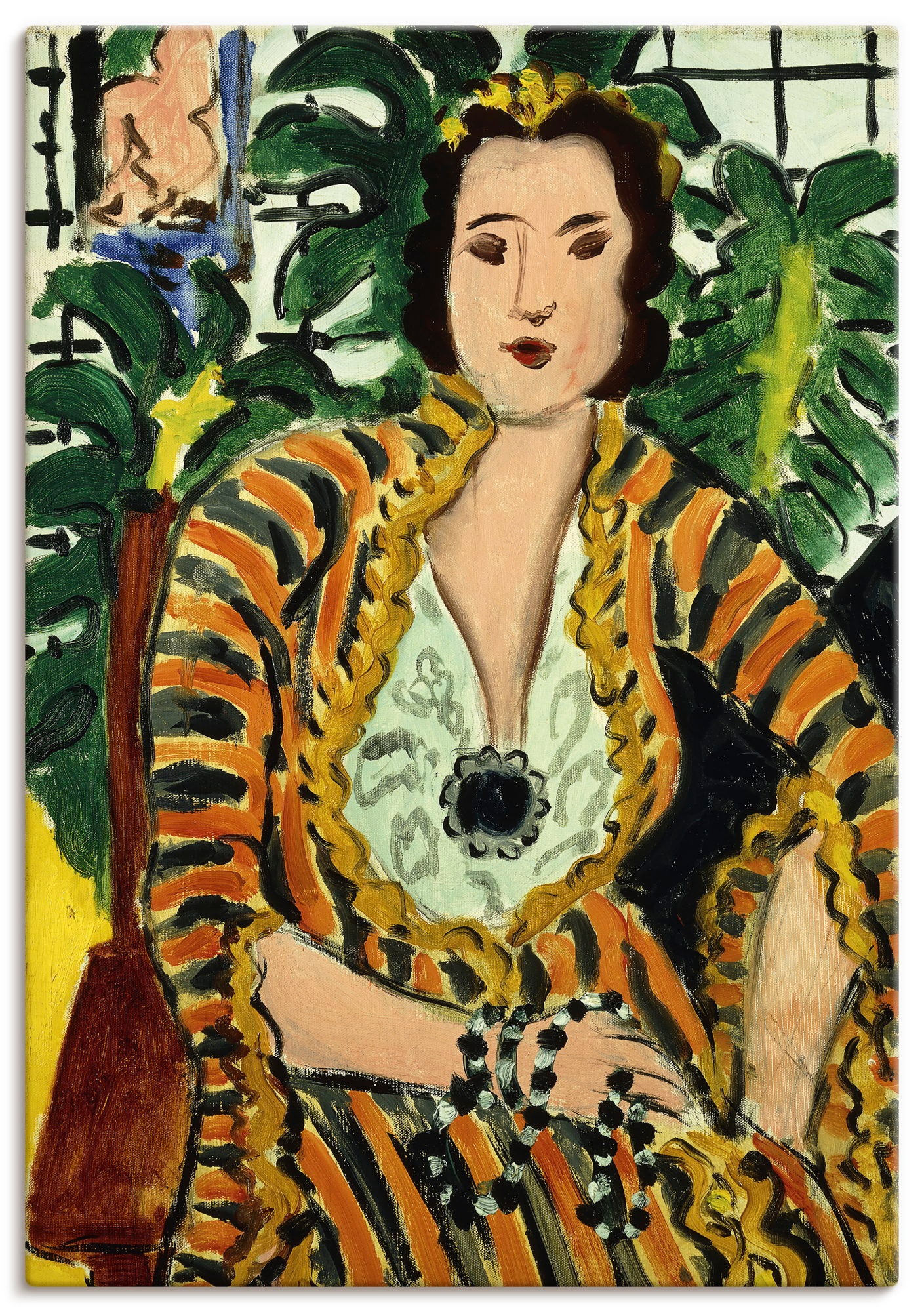 Wandbild ARTLAND "Dame mit blauem Schmuckstück. 1937", farbe bild(er): farbig, B:50cm H:70cm, Bilder, als Alubild, Leinwandbild, Poster, Wandaufkleber in verschied. Größen