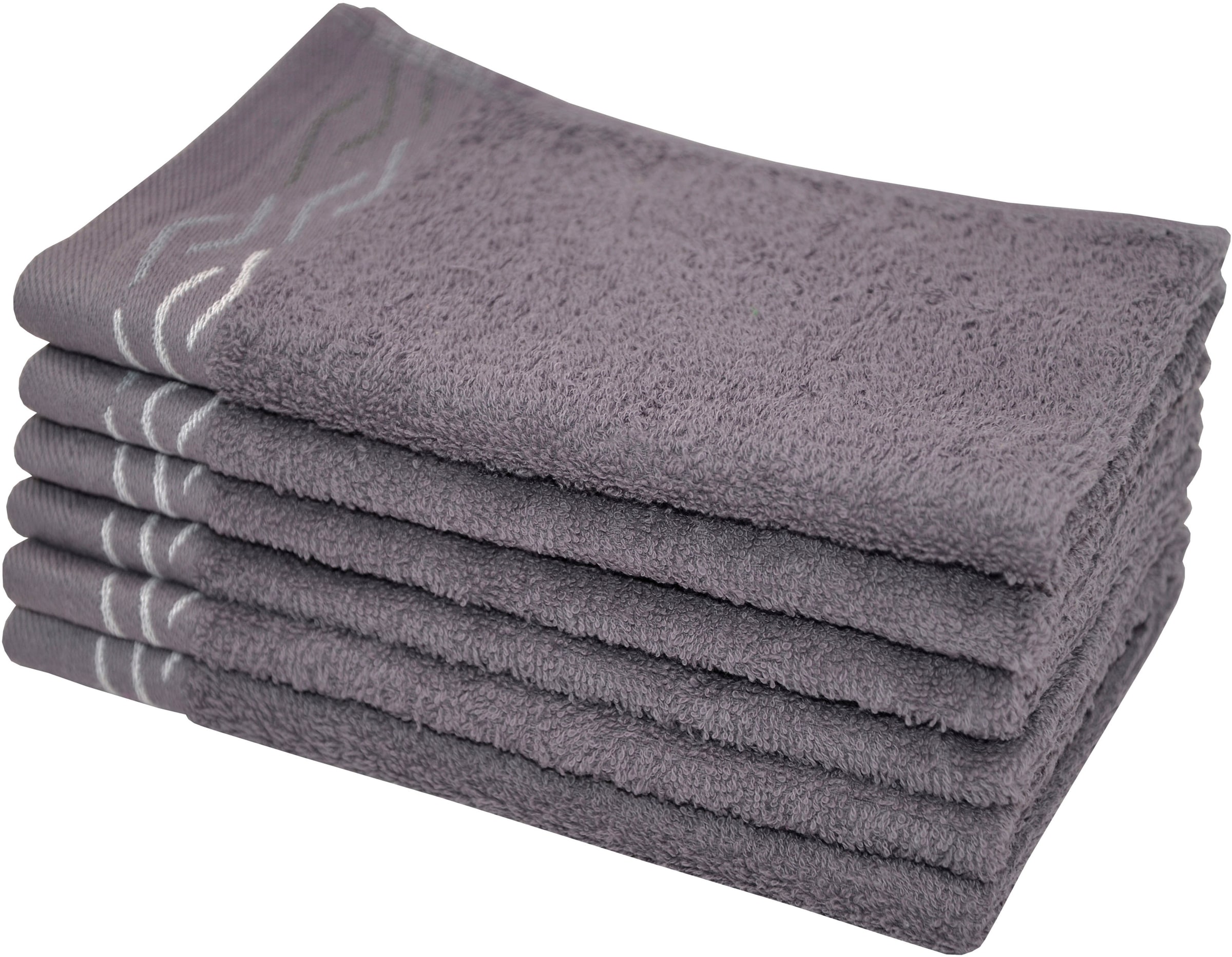 Dyckhoff Gästehandtücher "Wave" mit Jacquard-Bordüre günstig online kaufen