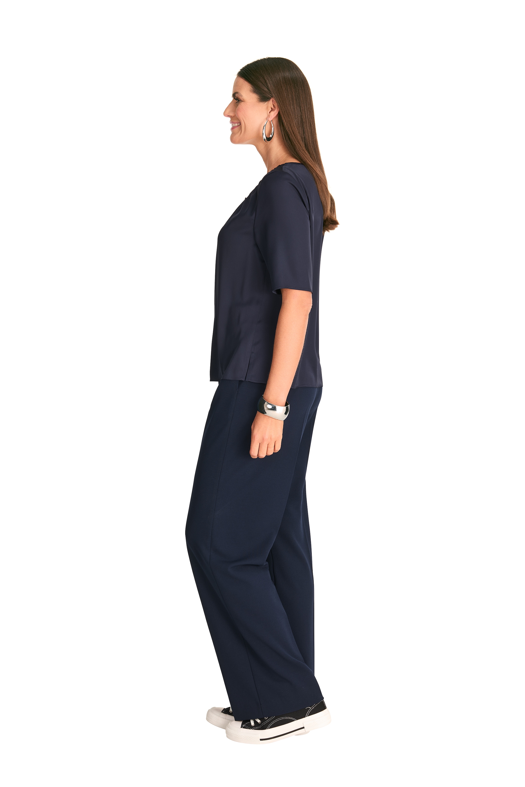 HERMANN LANGE Collection Blusenshirt, mit Knopfdetail am Ausschnitt