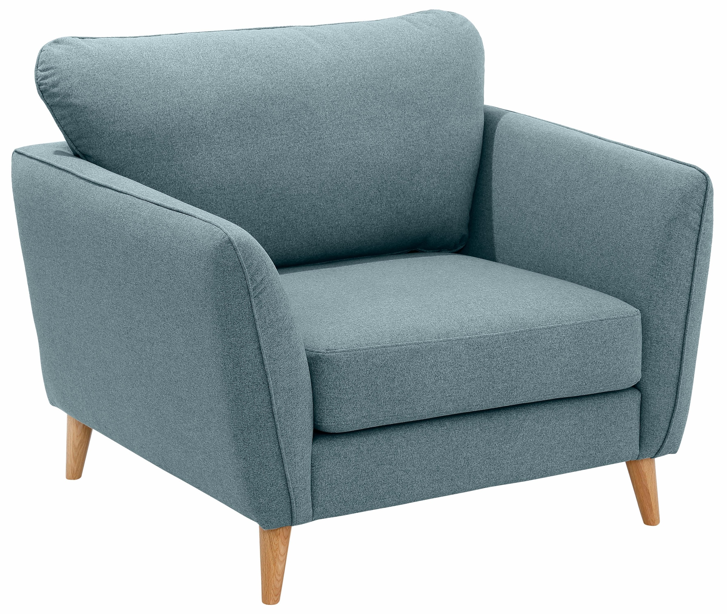 Home affaire Sessel "MARSEILLE", Massivholzbeine Eiche, Landhausstil, Welle günstig online kaufen