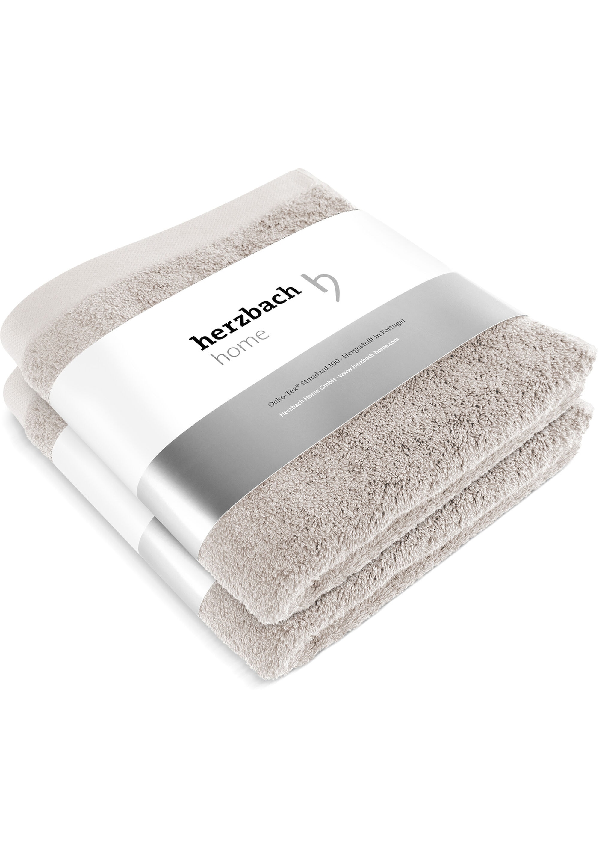 herzbach home Handtuch Set "Pura" 2 Jersey 550g/m², Premium-Qualität, 100% Baumwolle, einfarbig